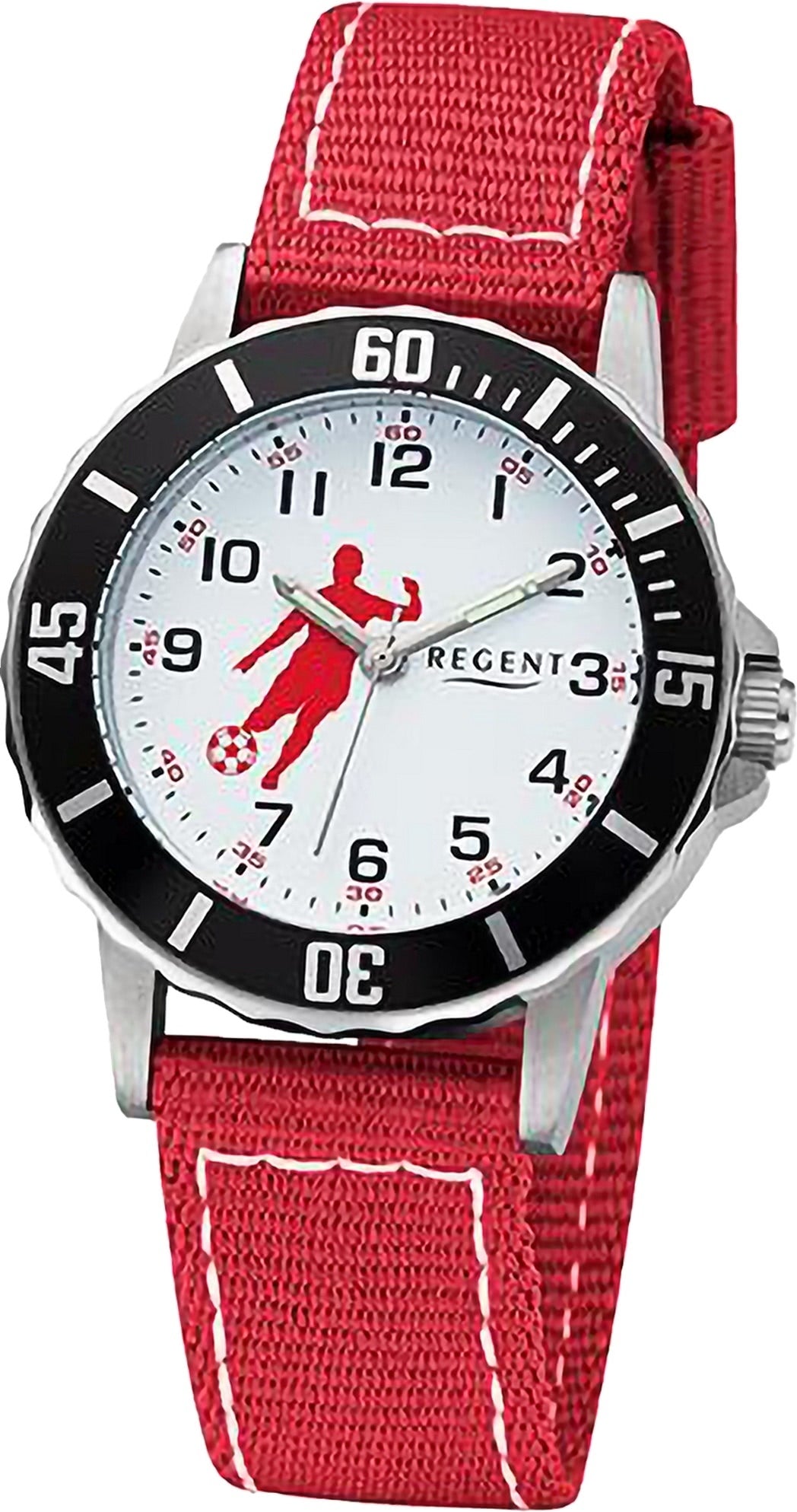 Regent youth wristwatch analog textile strap red white URF1376