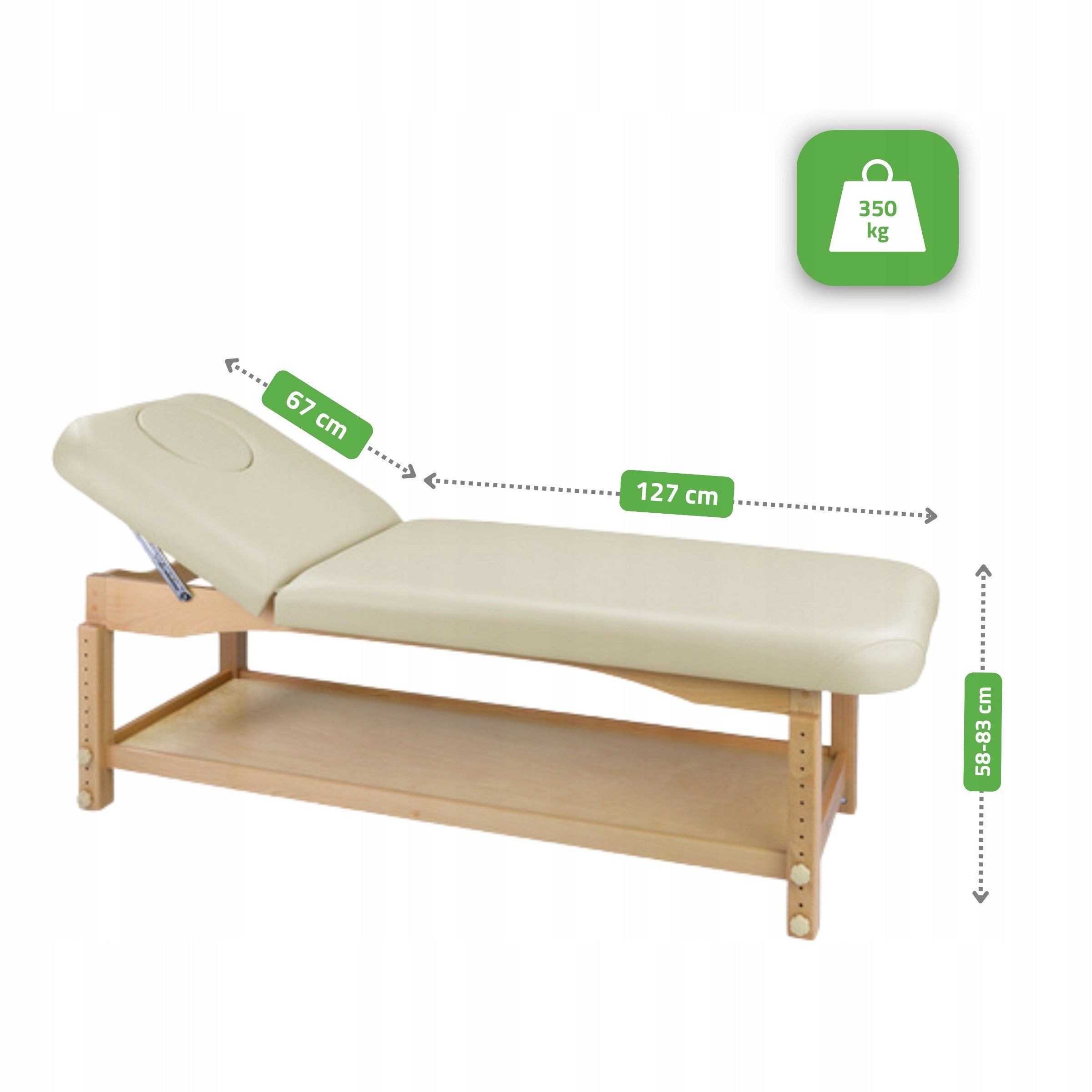 Rehabilitation Massage Couch Wooden Nova Comfort 70 Cm Face Hole Tabletop width 70 cm