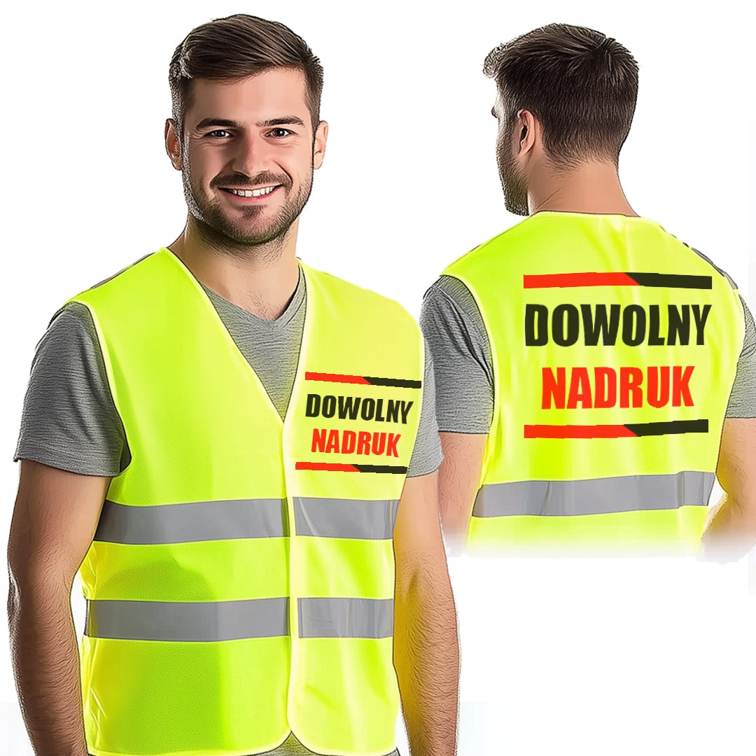 Reinforced Personalized Reflective Vest with Print Health and Safety Logo Brand no brand