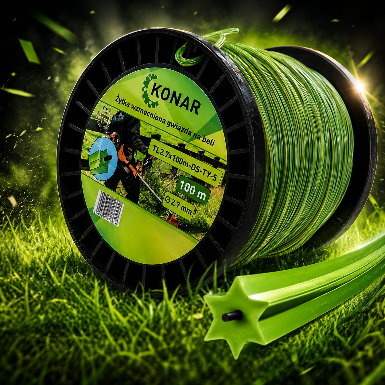 Reinforced line star 2,7mm x 100m cutting for trimmers reinforced Product weight with unit packaging 0.84 kg