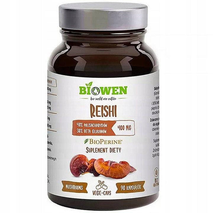Reishi 400 mg Beta-glucans polysaccharides Biowen 90 kaps. Resistance