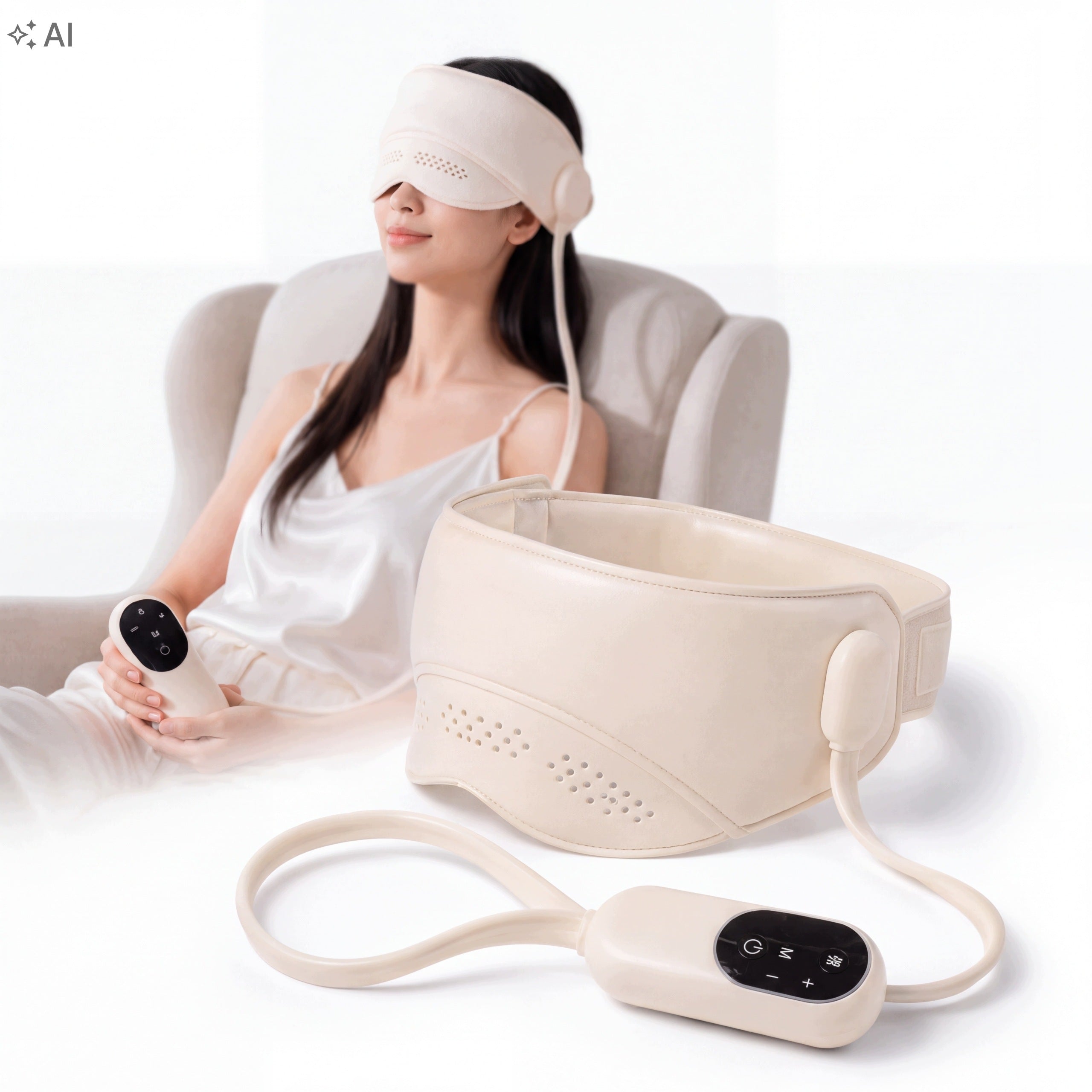 Relaxing head massager - wireless with heating, migraine pain Packaging status original