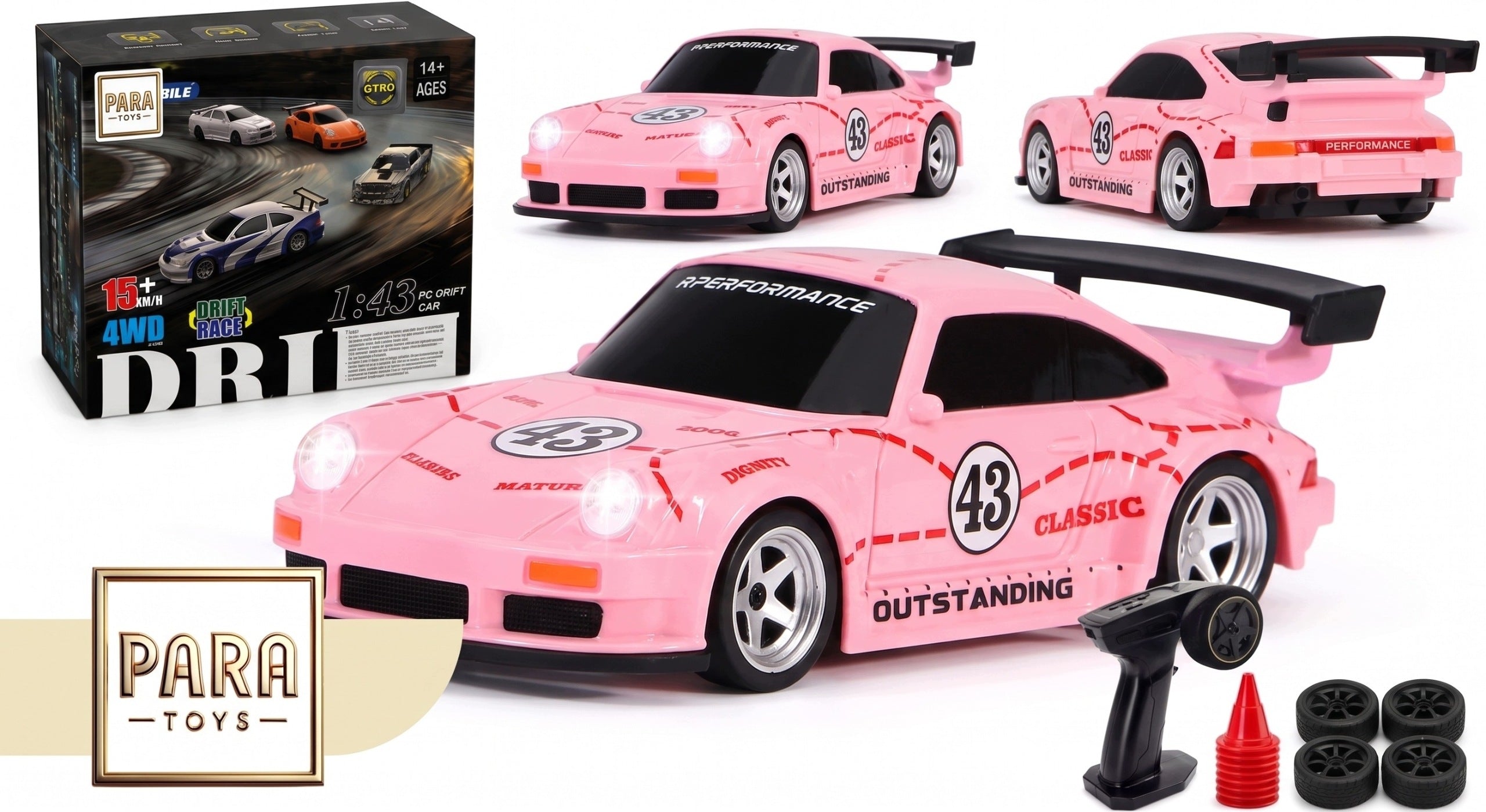 Remote Control Car for Girls with Gyroscope, Pink Drift Set Packaging status original