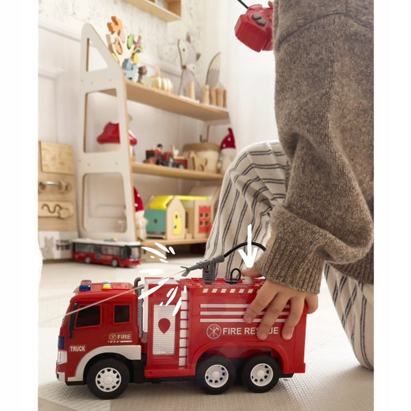 Remote Controlled Auto Fire Truck RC Water Spray Function WOOPIE Packaging status original