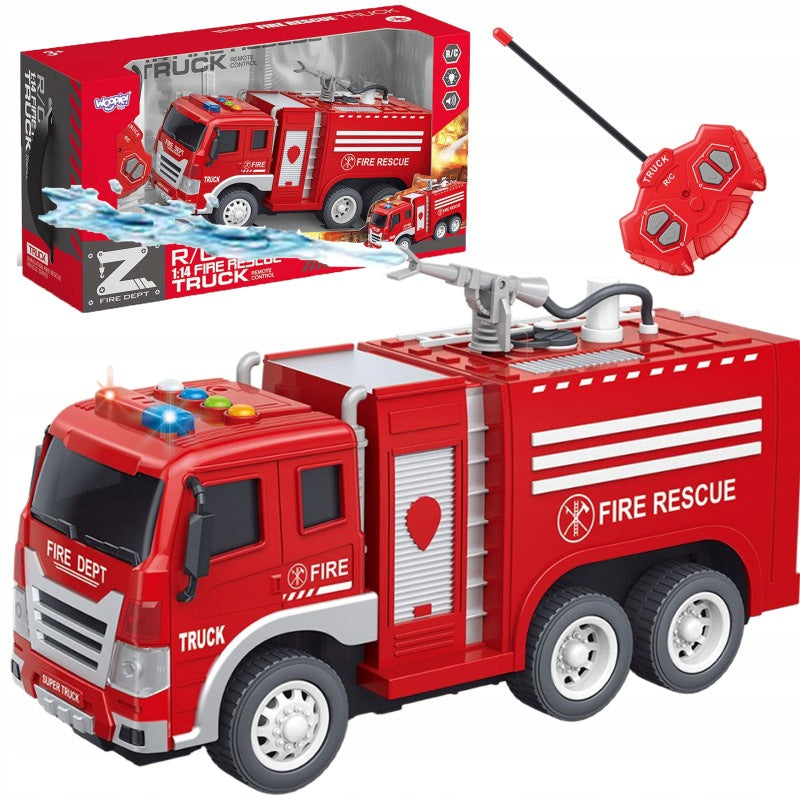 Remote Controlled Auto Fire Truck RC Water Spray Function WOOPIE