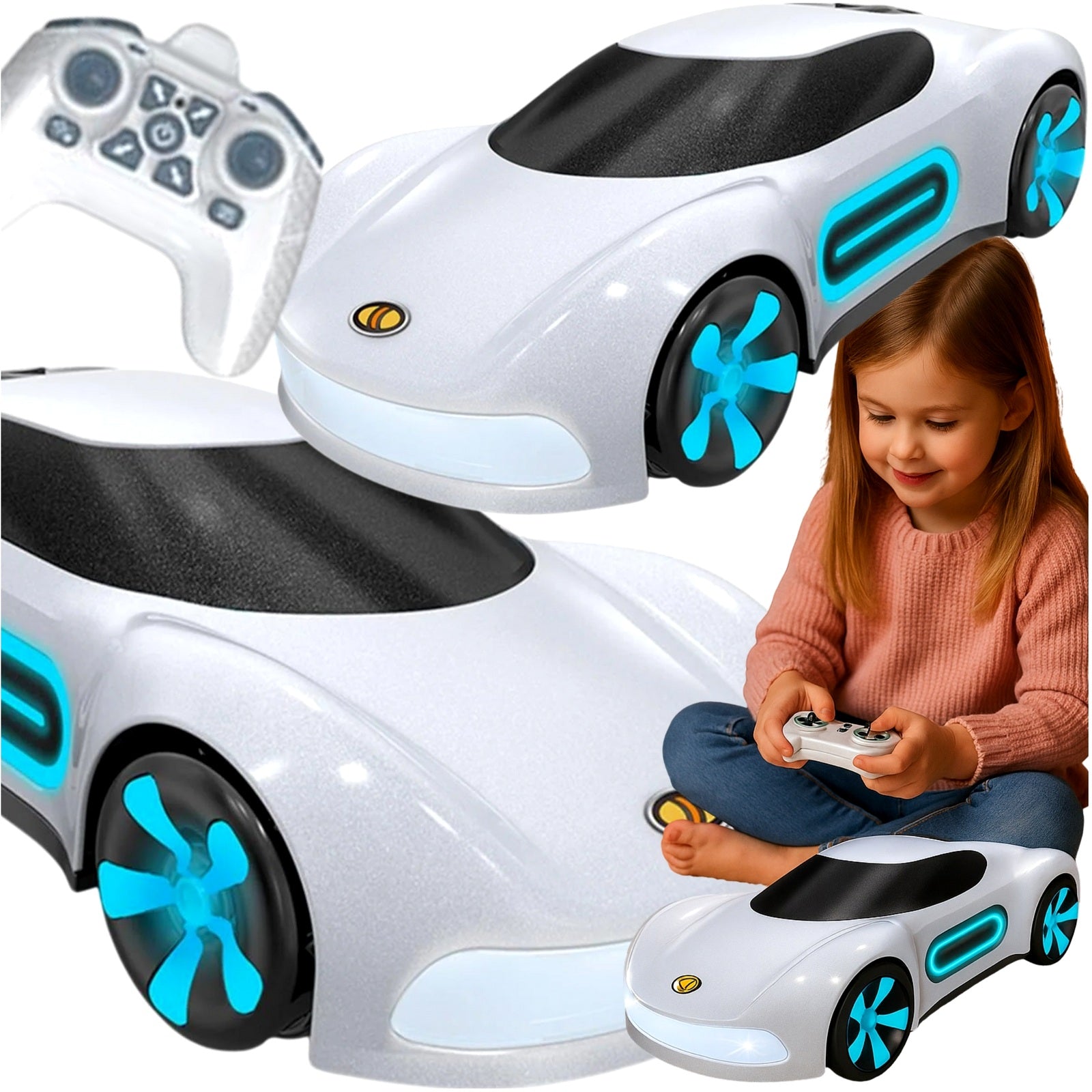 Remote Controlled Car RC Auto Effects Steam Smoke Glows STUNT LED