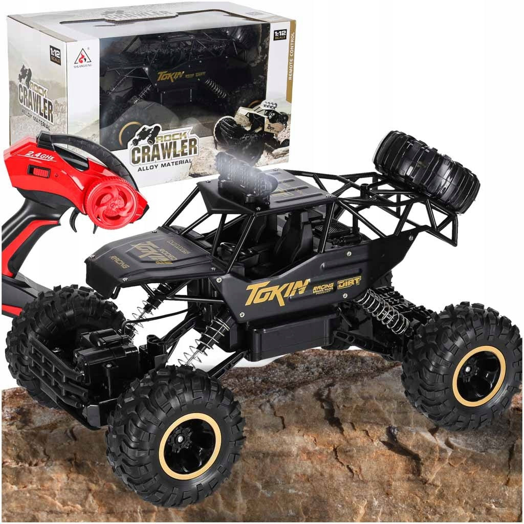 Remote Controlled Car RC Rock Crawler 1:12 4WD METAL black
