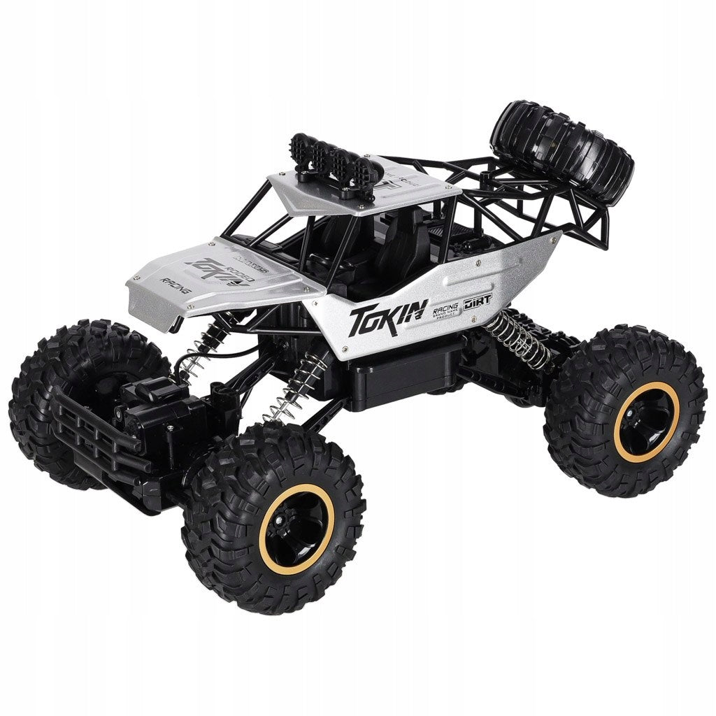 Remote Controlled Car RC Rock Crawler 1:12 4WD METAL silver Brand Ikonka