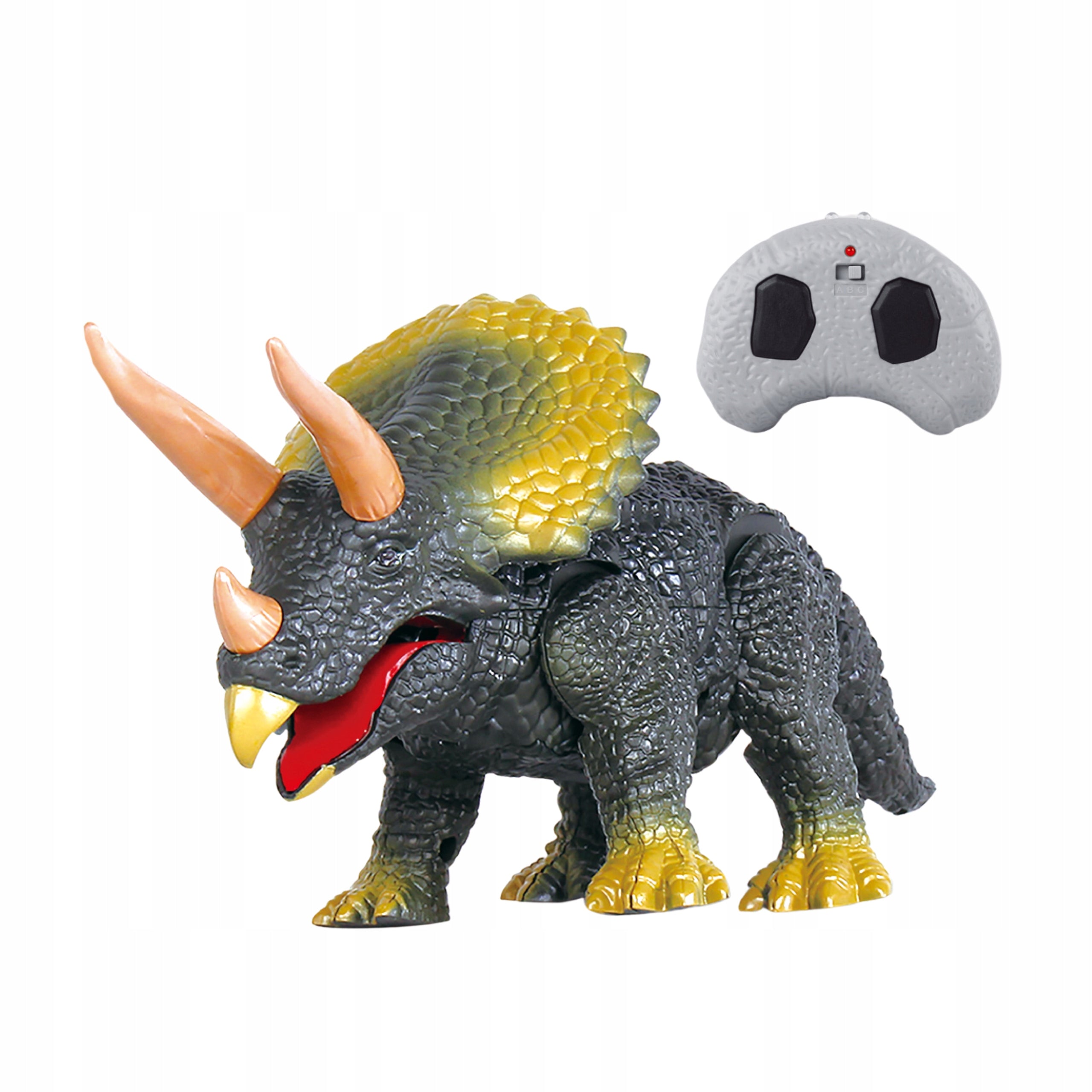 Remote Controlled Dinosaur Triceratops Walking Sound Glows Realistic Packaging status original