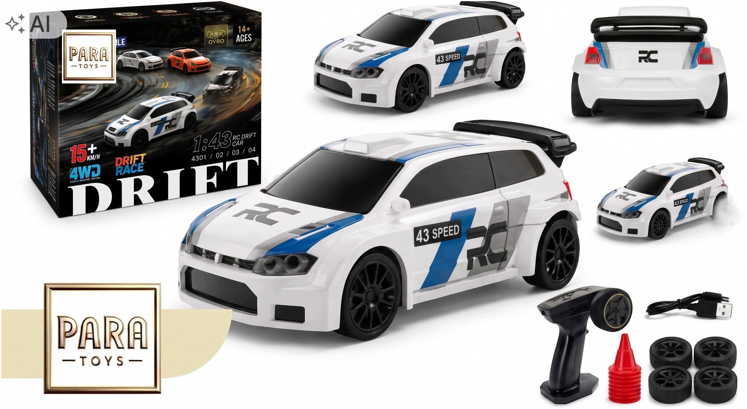 Remote Controlled Off-Road Drift Car Golf 4x4 with Gyroscope Set Packaging status original