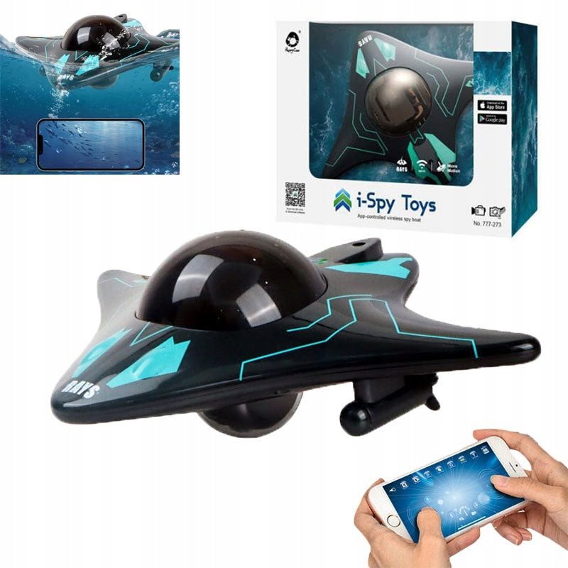 Remote Controlled RC Boat With Underwater Camera Led Lights Gifts Pool