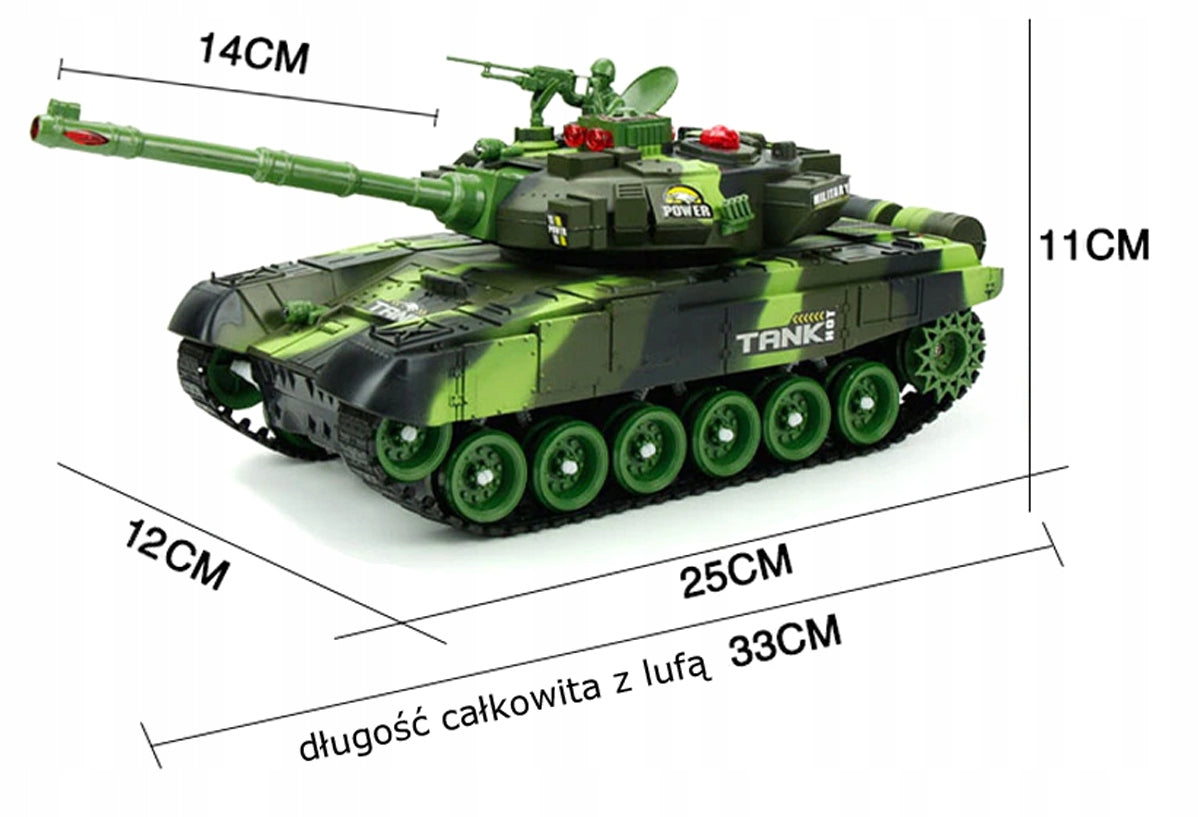 Remote Controlled RC Tank Battle Tank War Tank MORO Effects Led + Remote Control Manufacturer code Czołg zdalnie sterowany bitwa czołgów