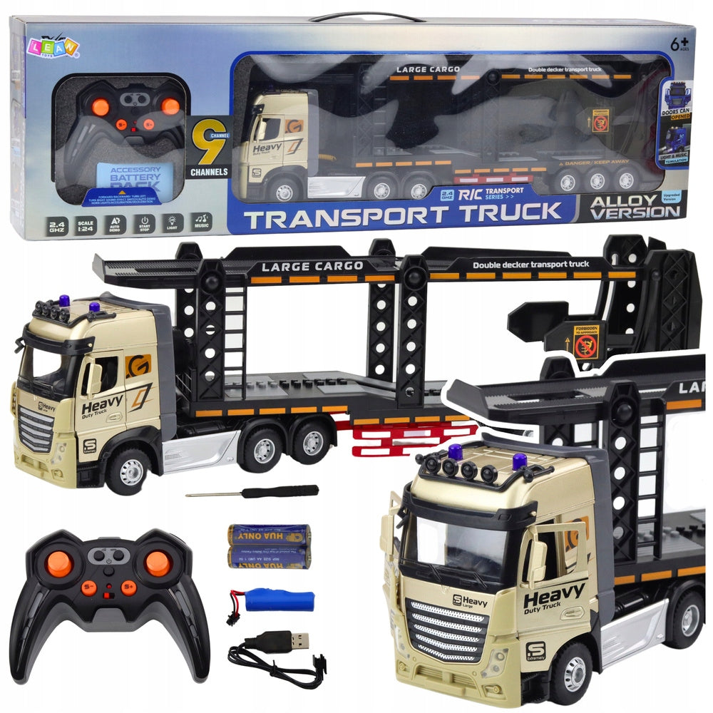 Remote Controlled Truck With RC Trailer With Light And 1:24 Lean