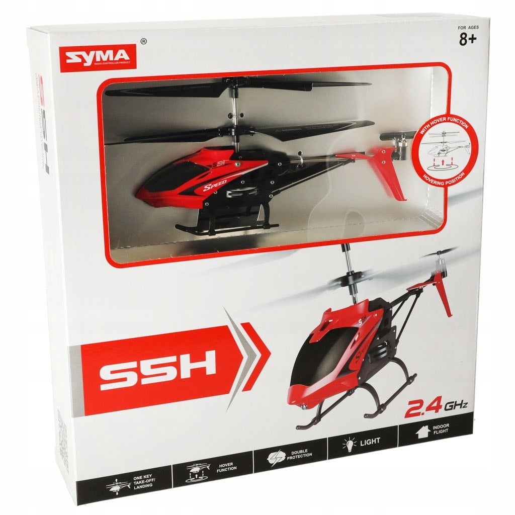 Remote controlled helicopter for RC remote control SYMA S5H 2.4GHz RTF red