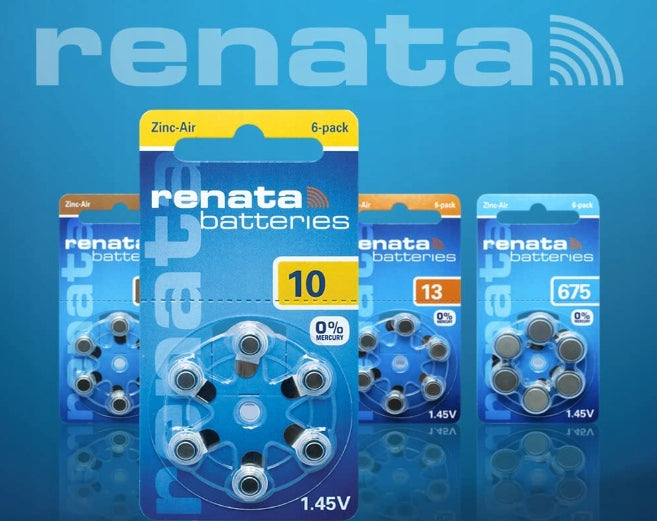 Renata Hearing Aid Battery 10 6pcs 1,45V PR20 Medical device no