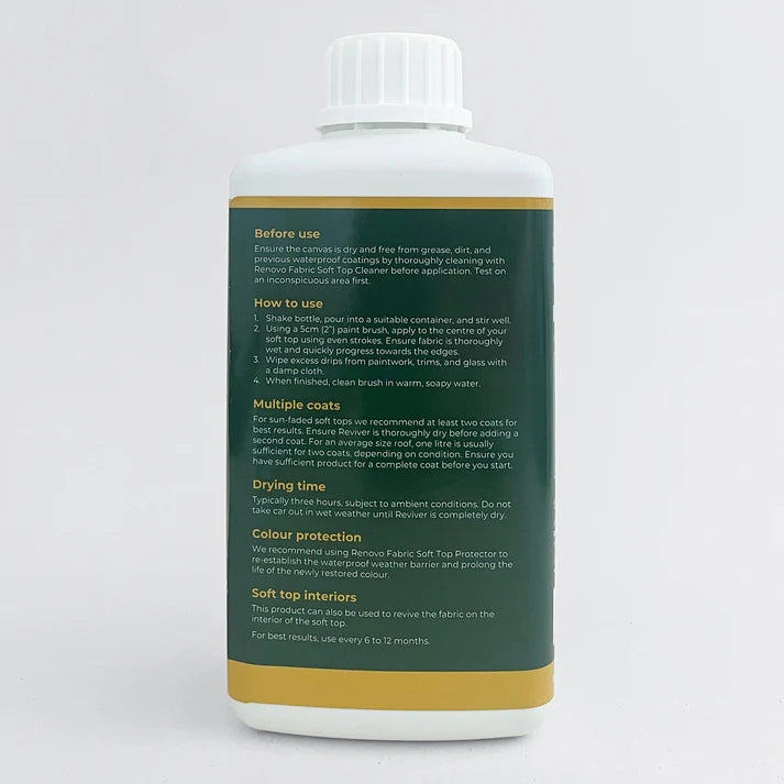 Renovo Soft Top Reviver Barva na střechy cabrio černá 500 ml Manufacturer's catalog number RHRBLA5001115