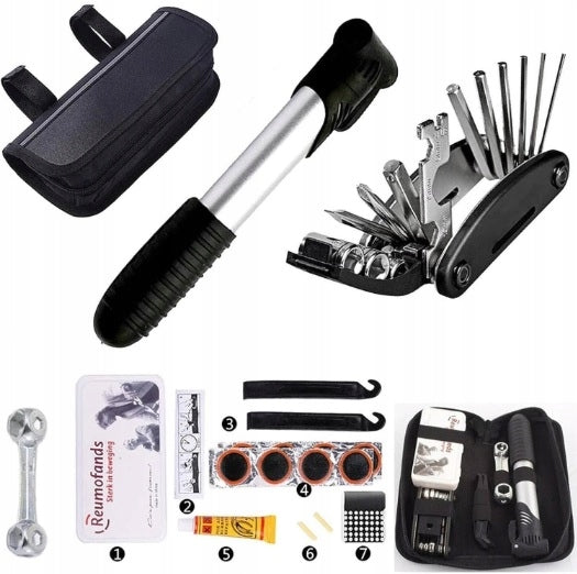 Repair kit for bike multitool pump patch case 33IN1 frame bag Packaging status original