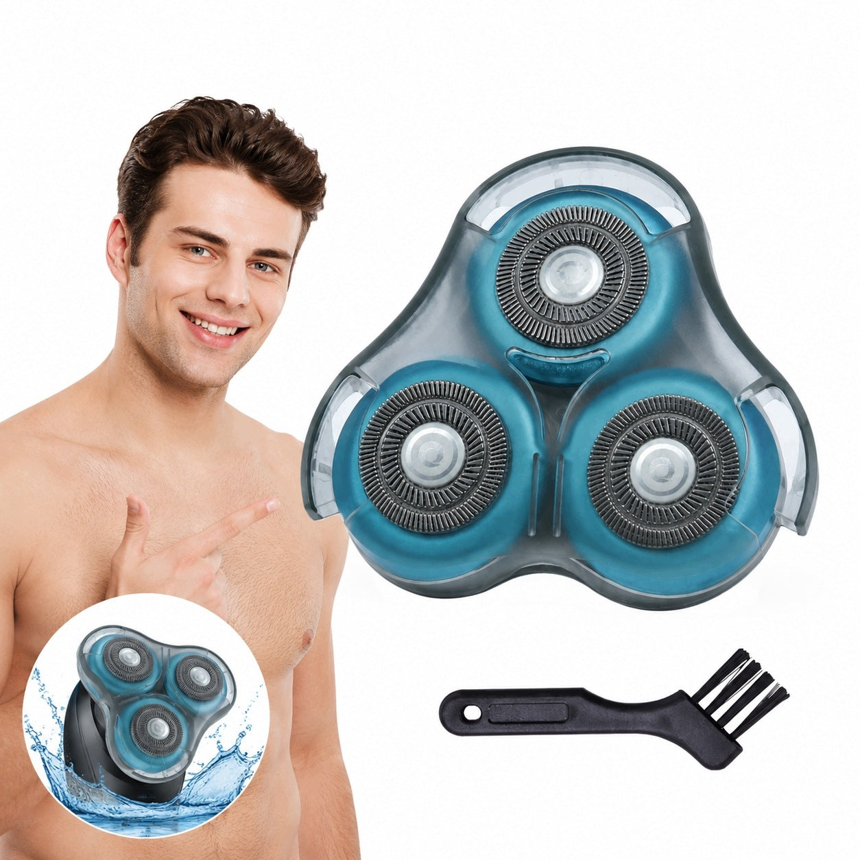 Replaceable shaver heads, heads with blades