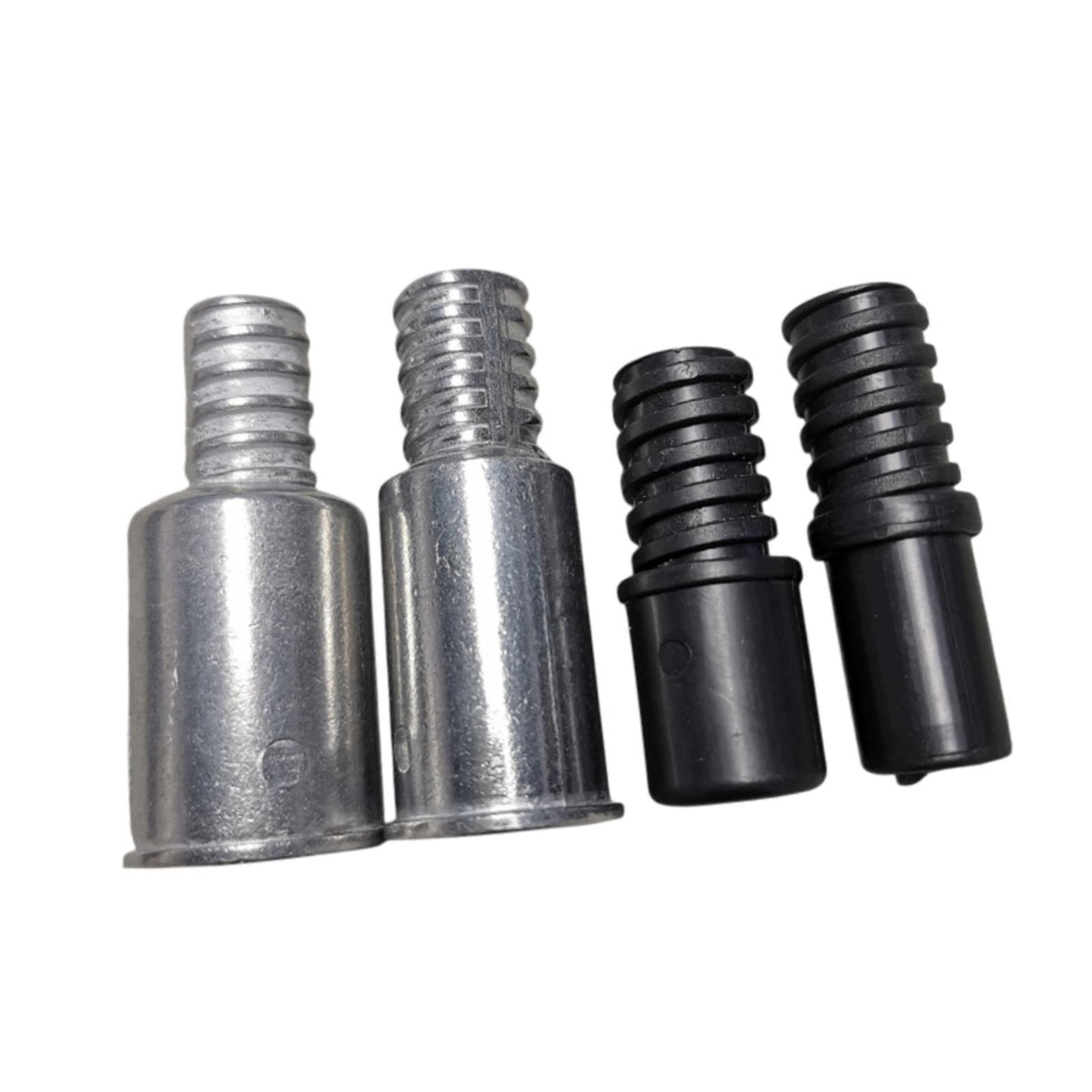 Replacement Push Broom Handle Threaded Tip Connector, black silver 4pcs