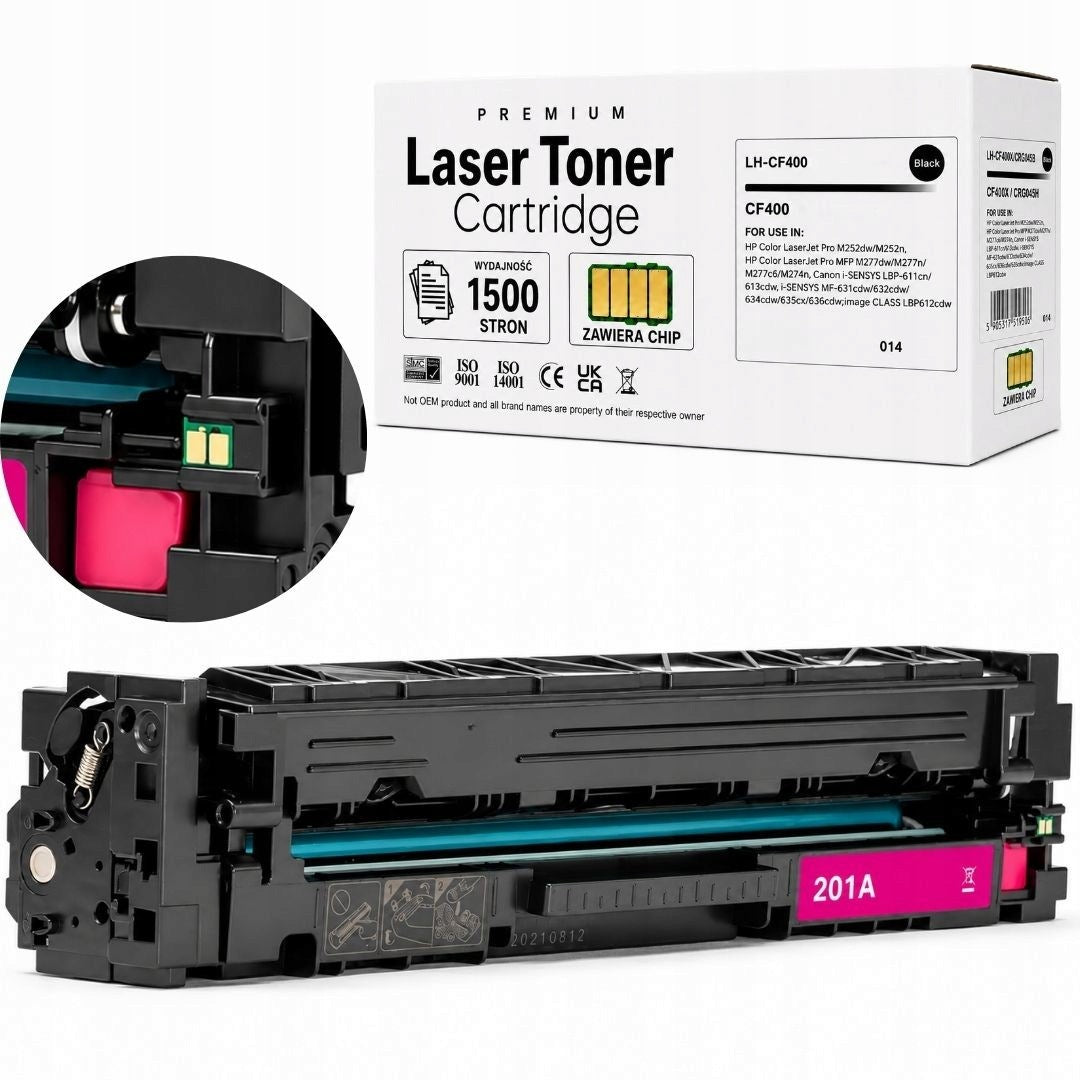Replacement Toner Cartridge for HP 201A CF403 Magenta with Chip m277dw m252dw m277