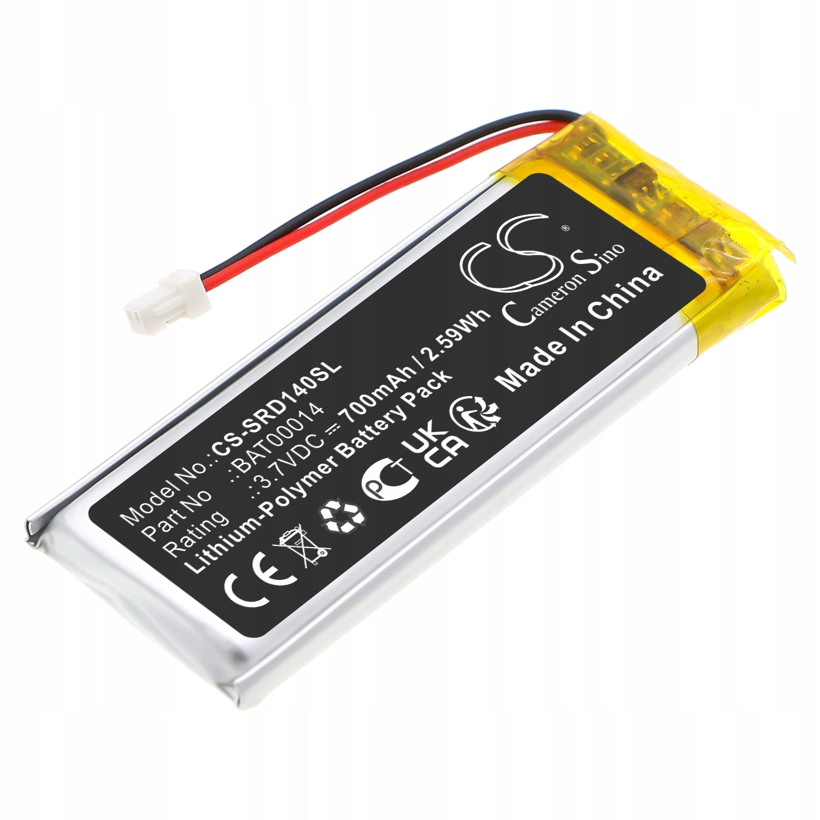 Replacement battery for Cardo Packtalk Edge / BAT00014 700 mAh Li-Polymer 3.7 V Manufacturer's catalog number BAT00014