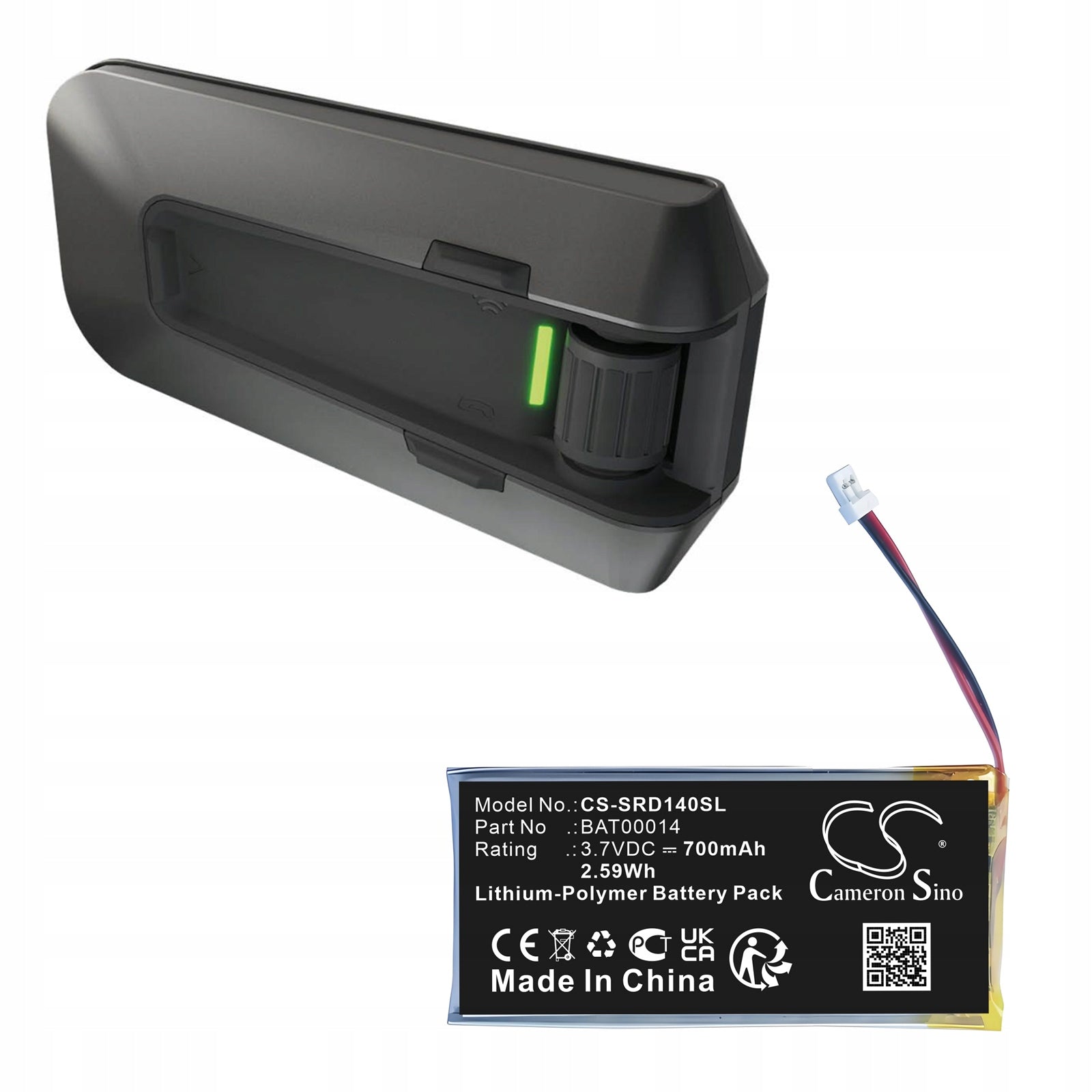 Replacement battery for Cardo Packtalk Edge / BAT00014 700 mAh Li-Polymer 3.7 V