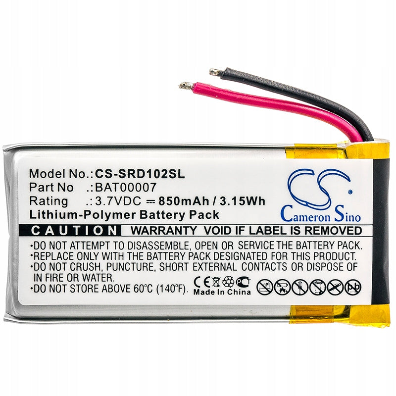 Replacement battery for Cardo Scalarider Smartpack comms / BAT00007 850 mAh Li- Manufacturer Cardo