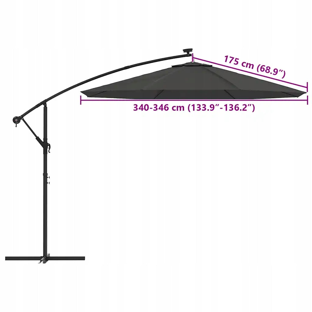 Replacement garden umbrella cover, anthracite, 350 cm EAN (GTIN) 8720286164969