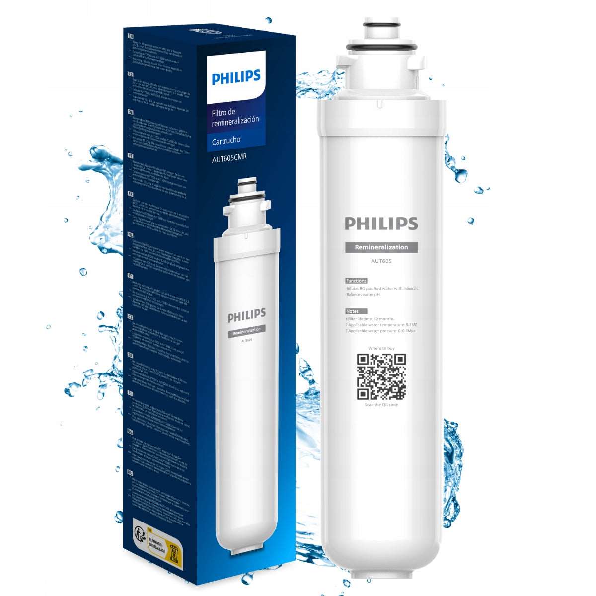 Replacement mineralizing filter, Mineralizer PHILIPS AUT605CMR for RO filter Model AUT605CMR