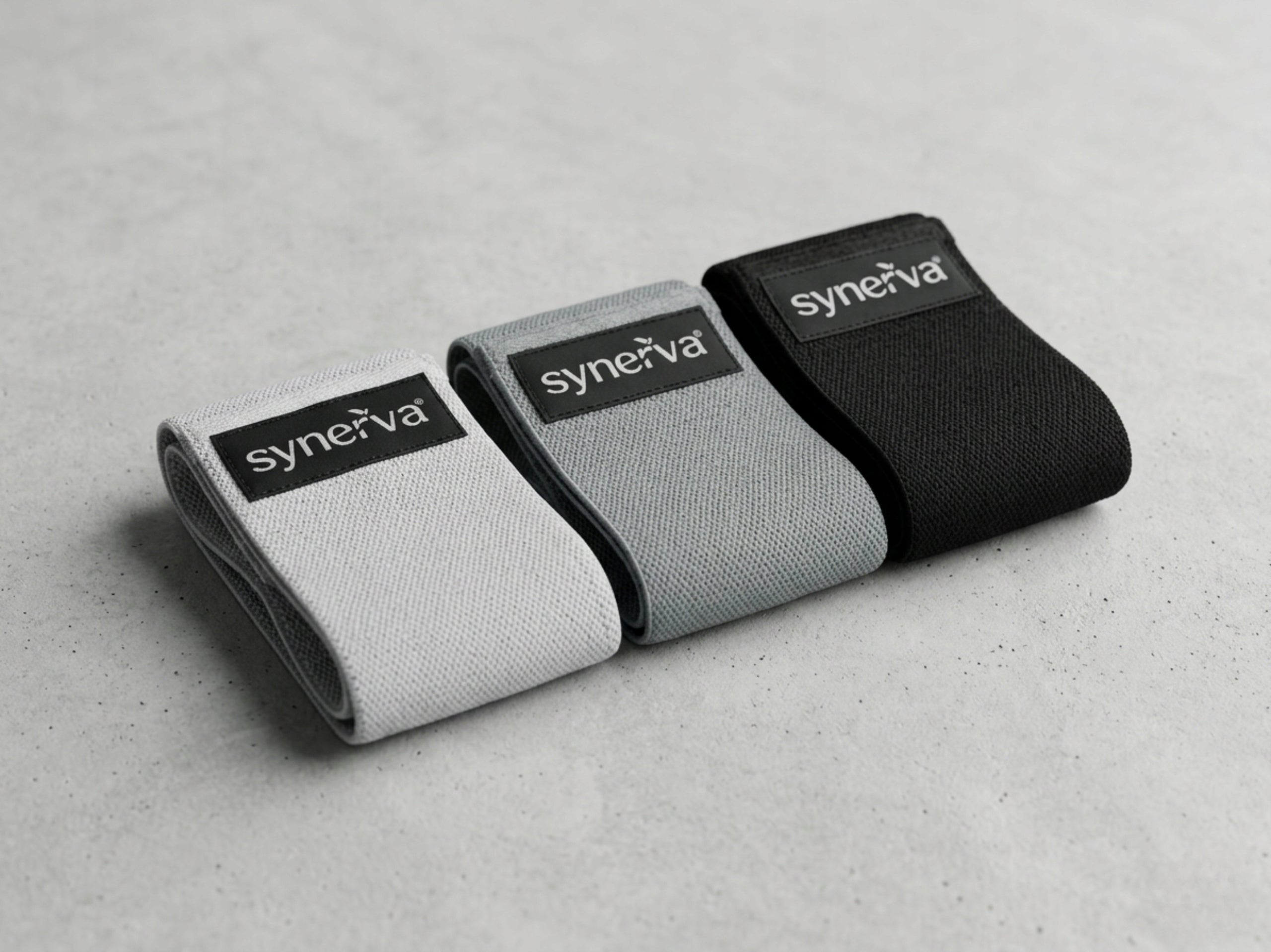 Resistance Rubber Material 3pcs Hip Band Fabric Grey Synerva + eBook Manufacturer code HB3GDGB