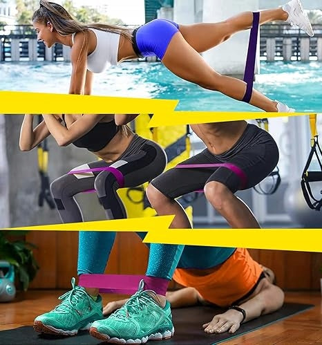Resistance Rubber Set 5 Pcs + 3 Tapes 180cm for Fitness Yoga Exercise Length 180 cm