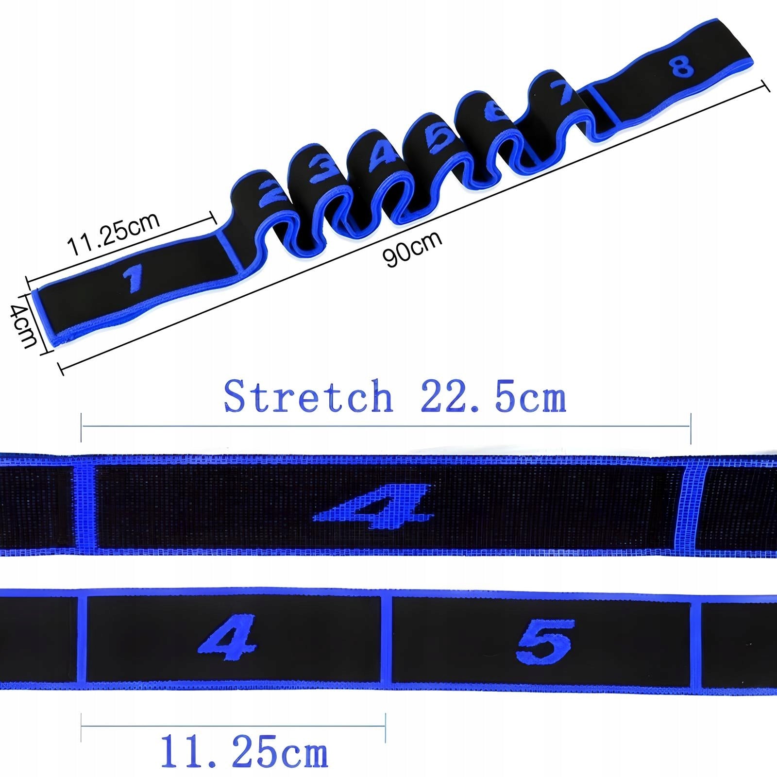 Resistance Rubber for Exercise Gymnastic Tape for Stretching 8 Sections Brand Tojato