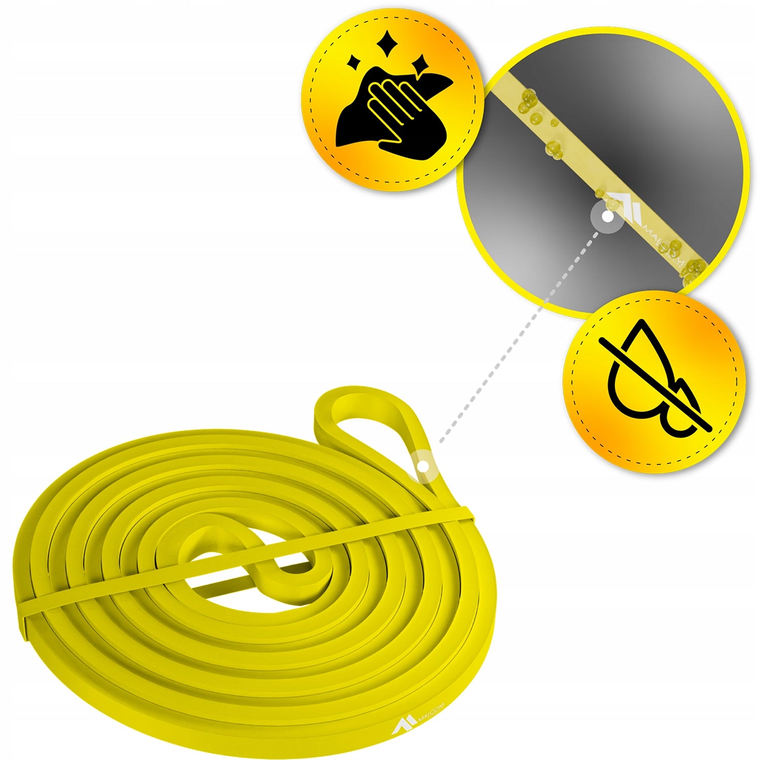 Resistance Rubber for Exercise Rubber Powerband Yellow 1-5kg Packaging status original