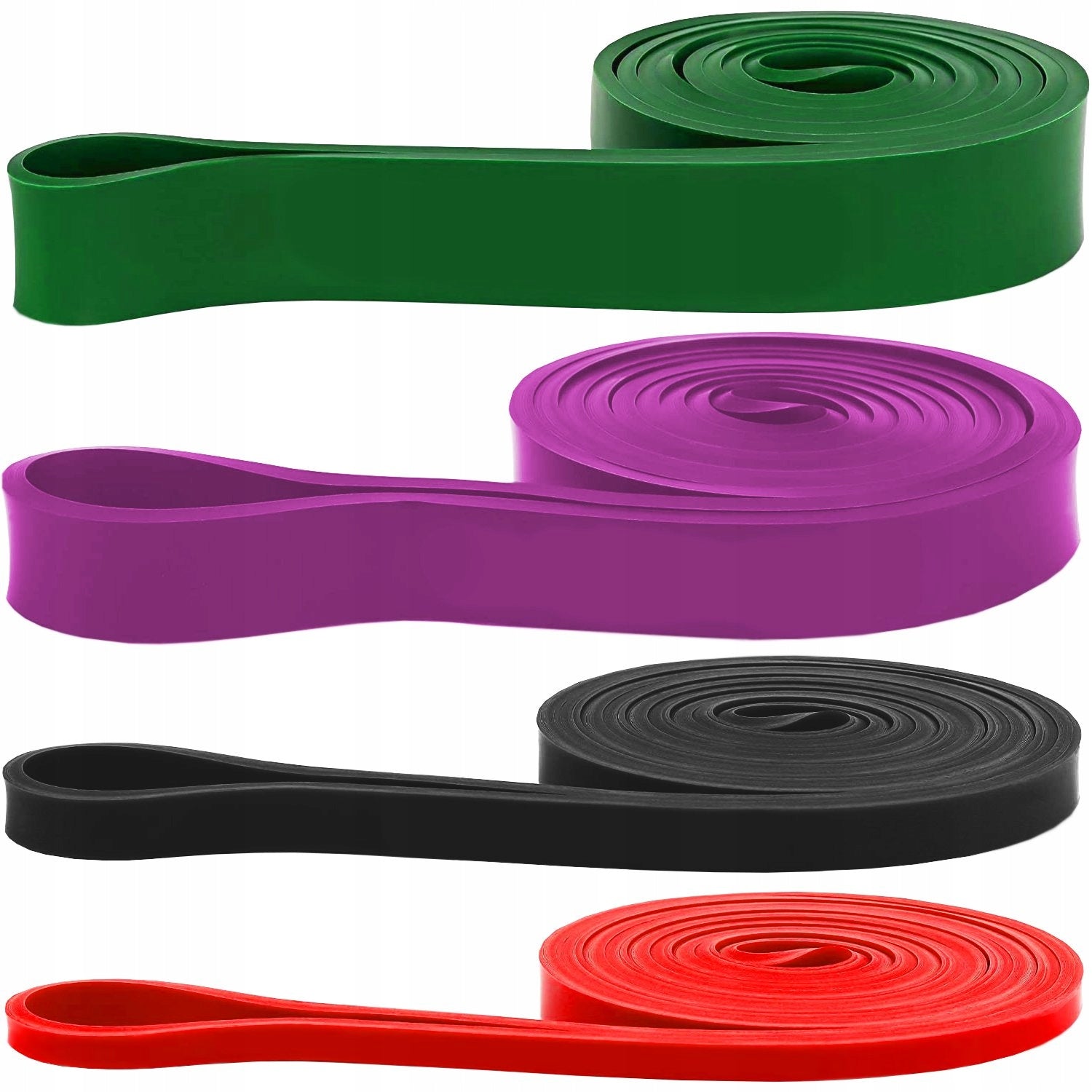 Resistance Rubbers Strong For Fitness Exercise Set of 4 Rubber Tapes Bag Handles Color multicolor