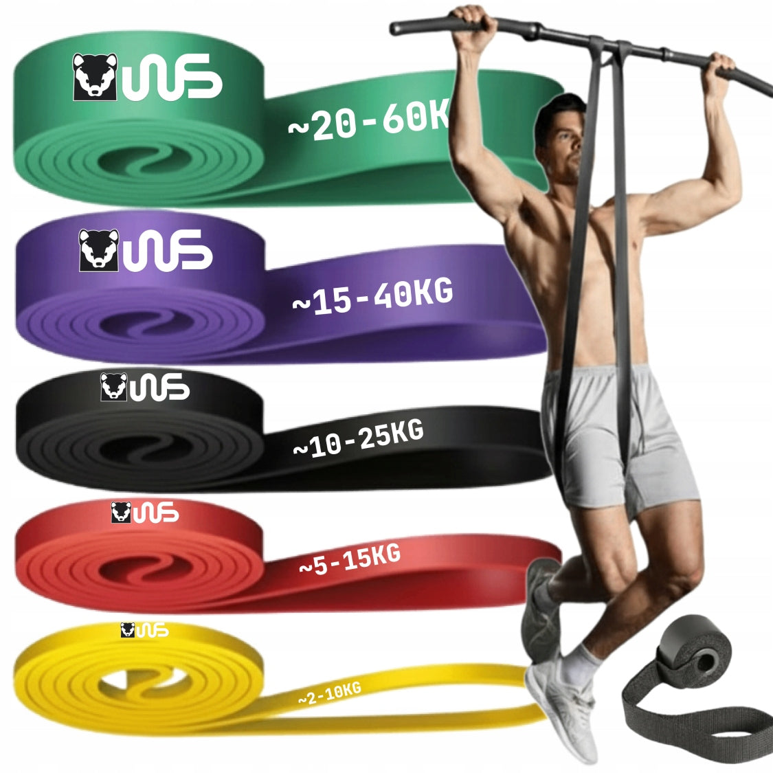 Resistance Rubbers for Tschen Set of 5pcs for Training in the Gym in the Park House