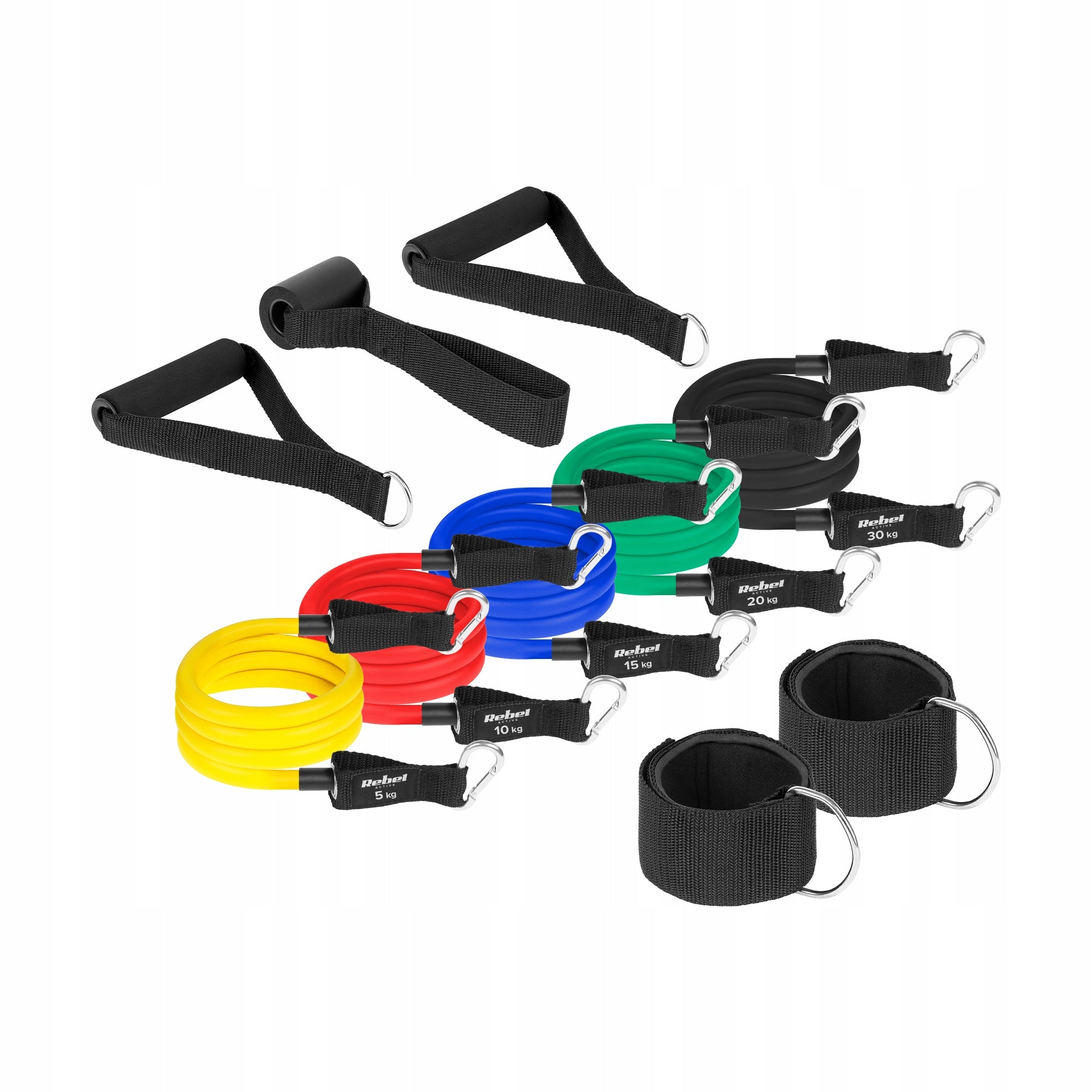 Resistance bands expanders rehabilitation exercise set 80kg handle Rebel Color gold