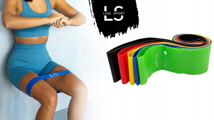 Resistance bands for exercise fitness tape mini power band Line Sport 5 pcs Manufacturer code GUMY OPOROWE ZESTAW 5 GUM TAŚMY FITNESS