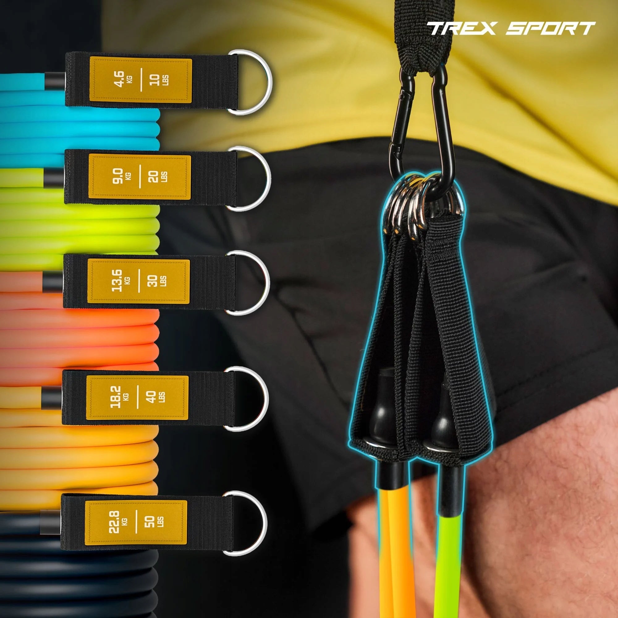 Resistance bands set 5x expander resistance rubber for fitness exercises Trex Sport Brand Trex Sport