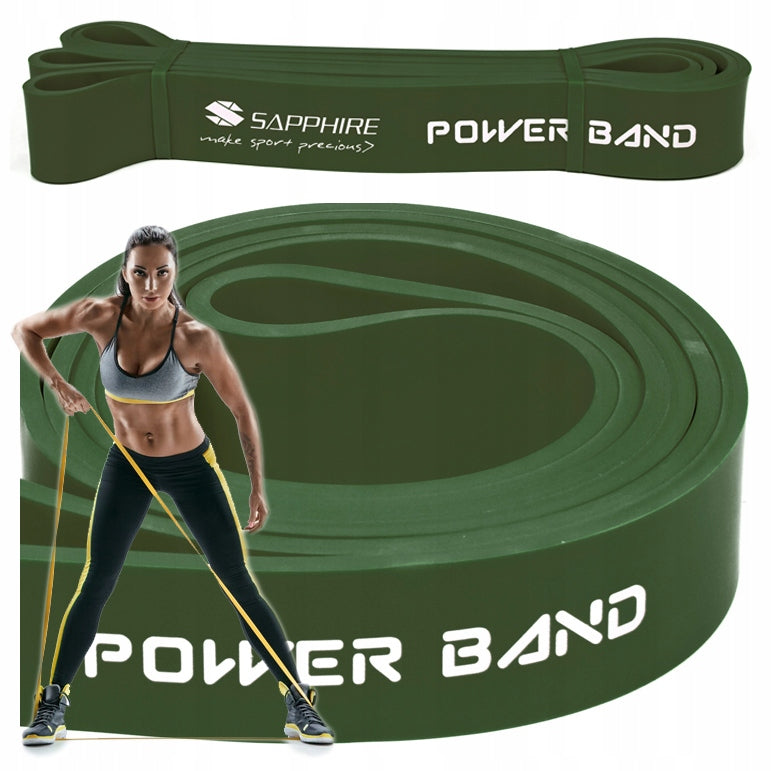 Resistance rubber POWER BAND STRONG TRAINING BAND FOR EXERCISE 16-39 KG SAPPHIRE