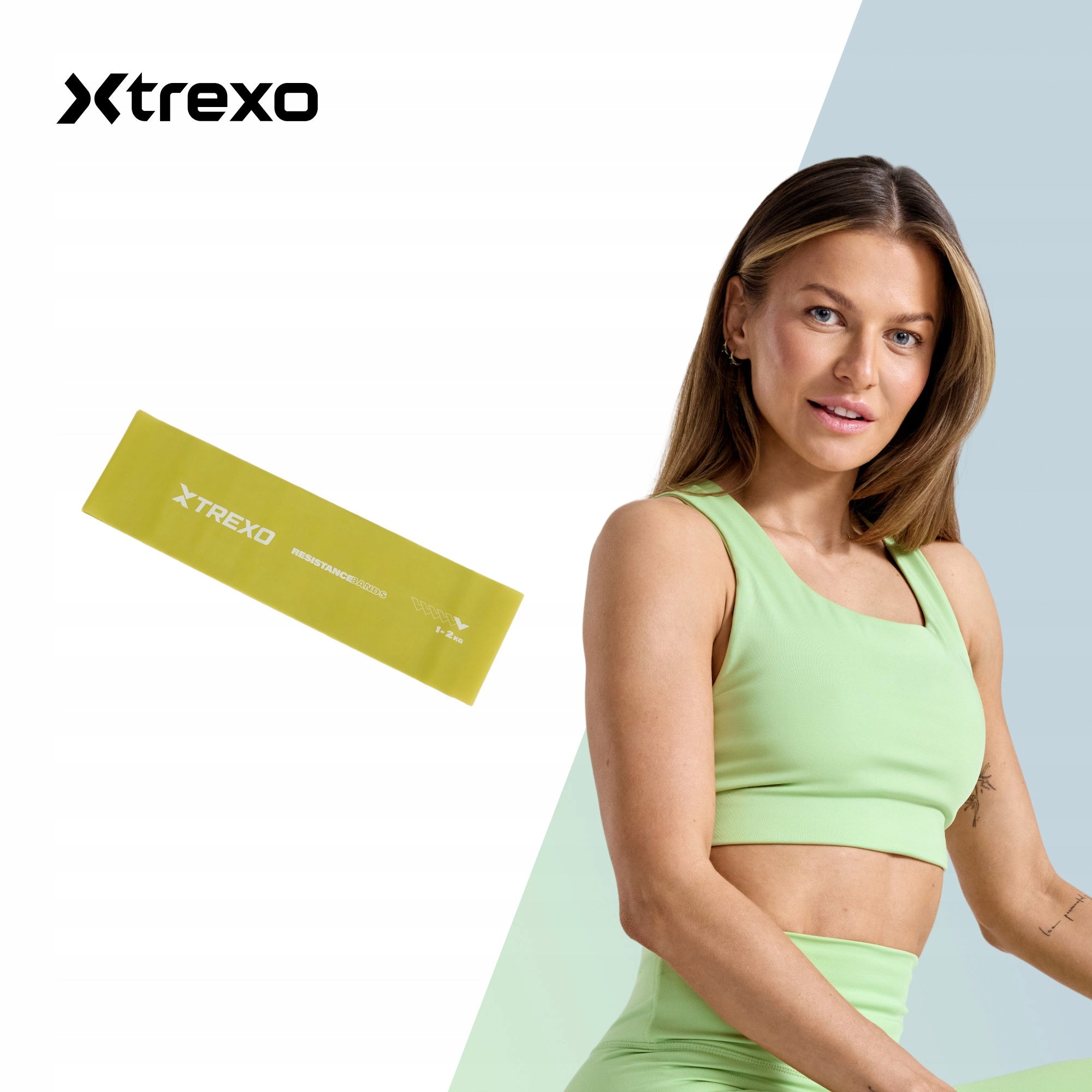 Resistance rubber XTREXO 1/5 1-2 kg green 2080x45x19mm FITNESS FOR EXERCISE Manufacturer code TXO-B4Z047-GN