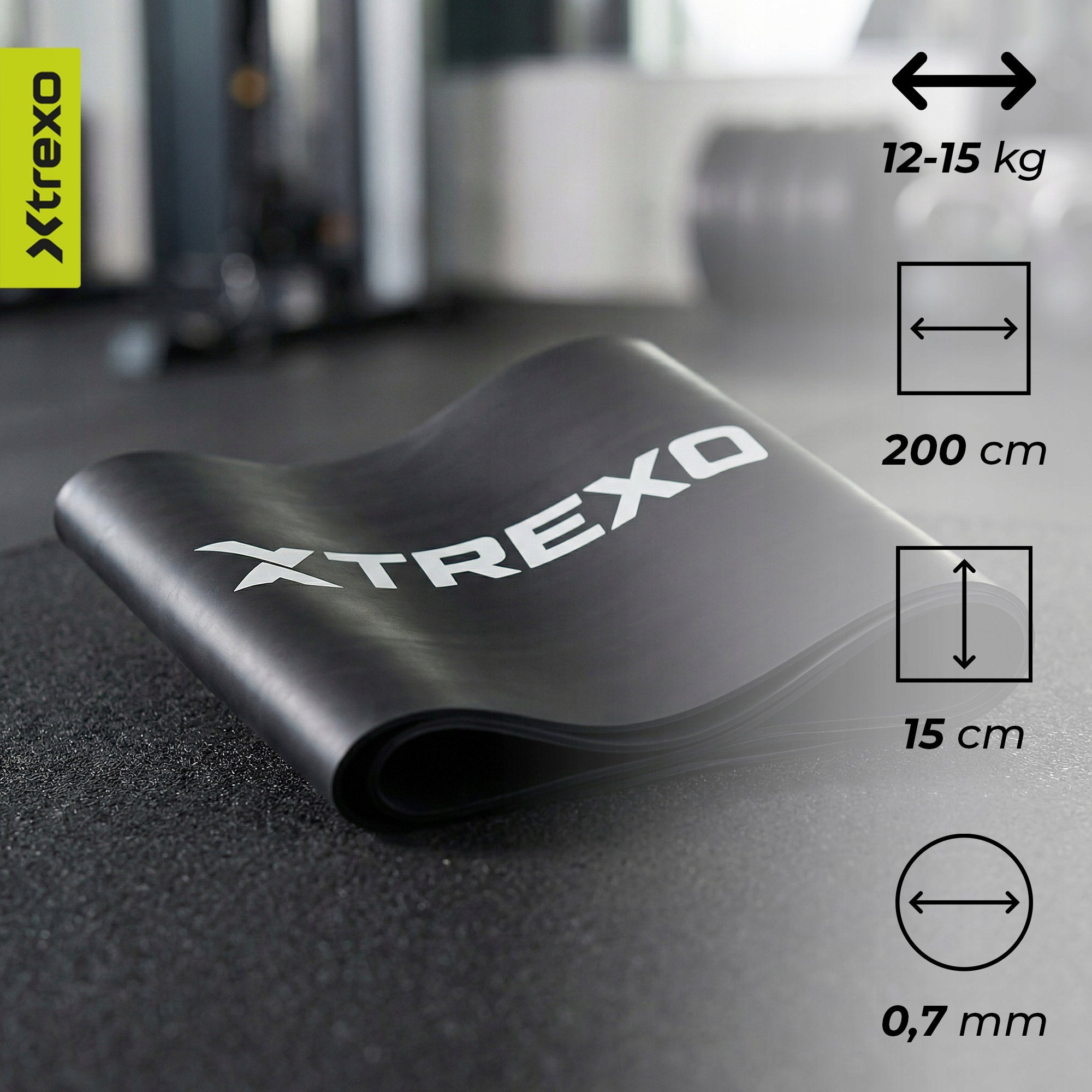 Resistance rubber XTREXO 5/5 27-78 kg black 2080 x 45 x 64mm FITNESS FOR EXERCISE Manufacturer code TXO-B4Z052-BK
