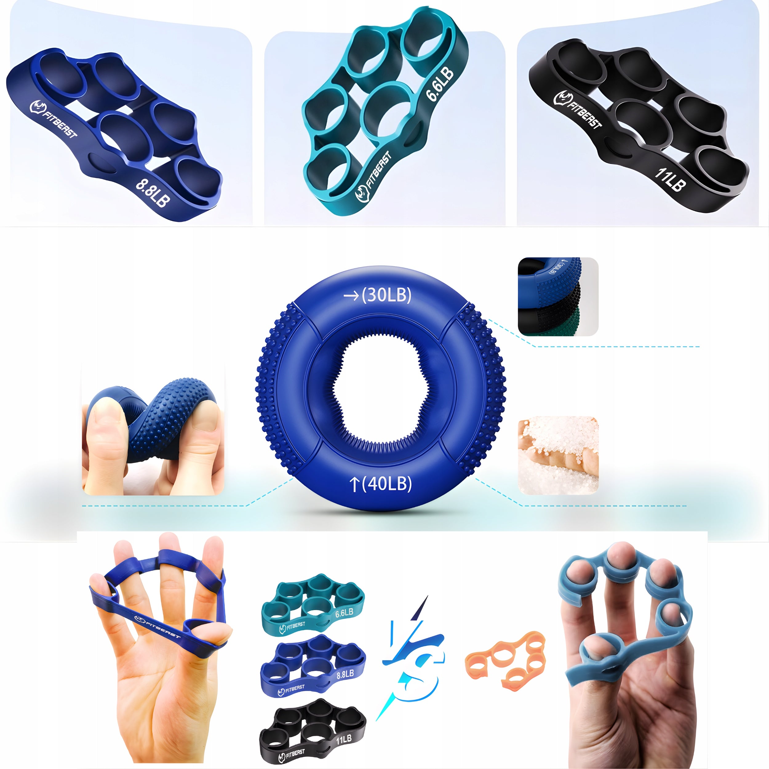 Resistance rubber for hand exercises expander large rehabilitation kit Model ekspander guma oporowa trenażer do rąk dłoni palcy
