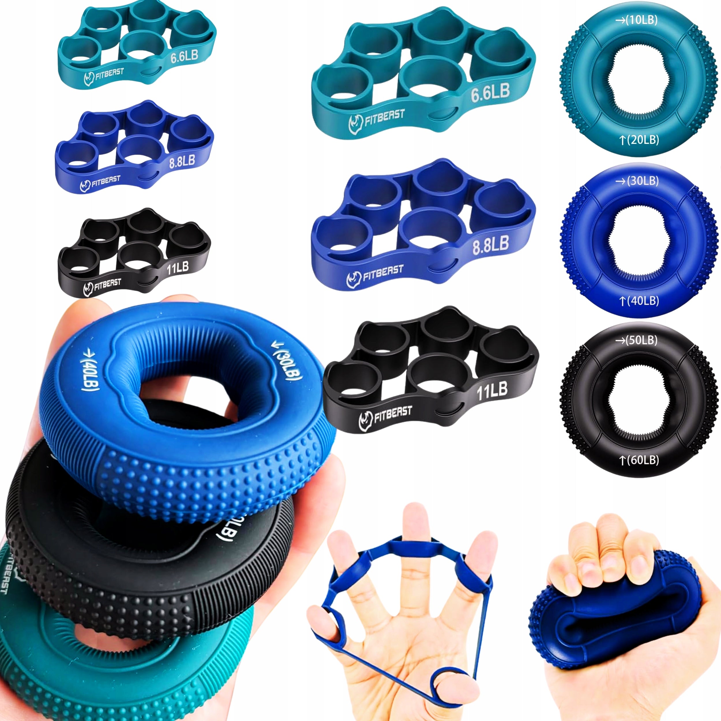Resistance rubber for hand exercises expander large rehabilitation kit