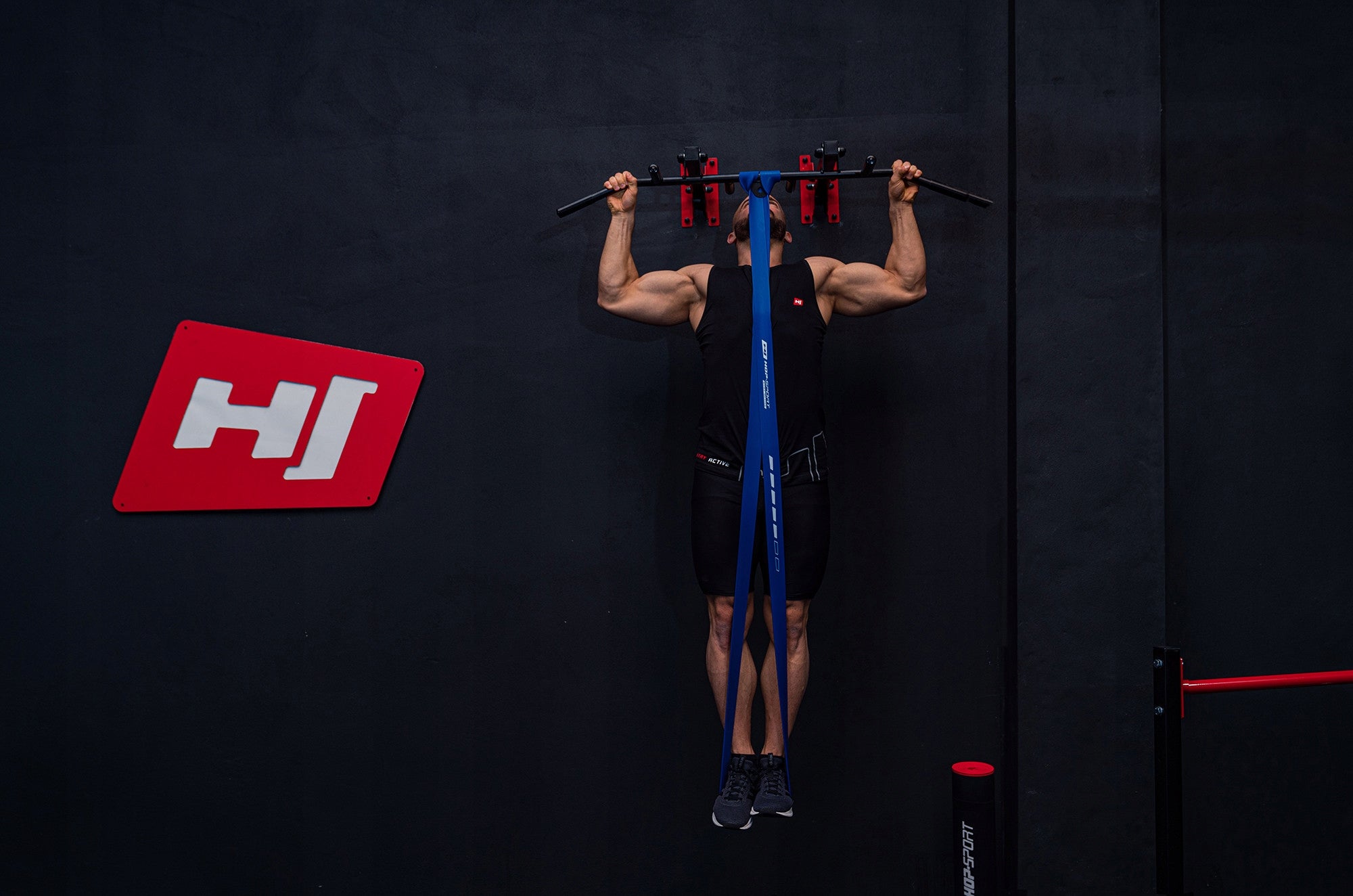 Resistance rubber wide power band 28-80kg for exercise strong durable Color blue