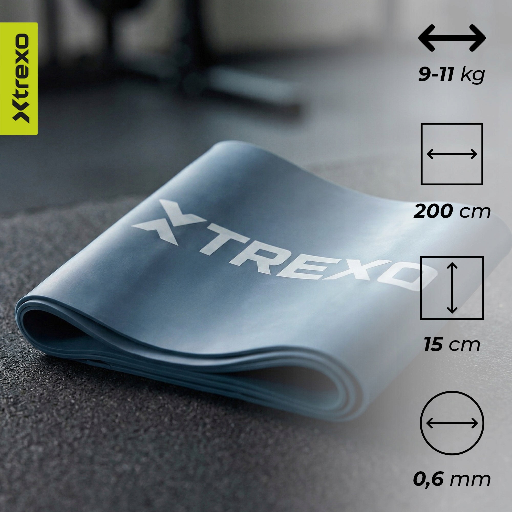 Resistance tape XTREXO TXO-B4Z051-BL 9-11 kg 2000x15x0,6 mm HIGH QUALITY Brand Xtrexo