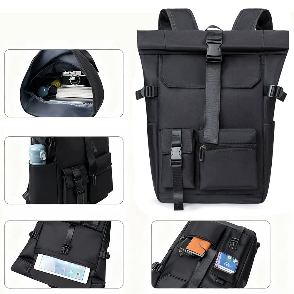 Retractable backpack, leisure backpack, travel bags for men black Brand no brand