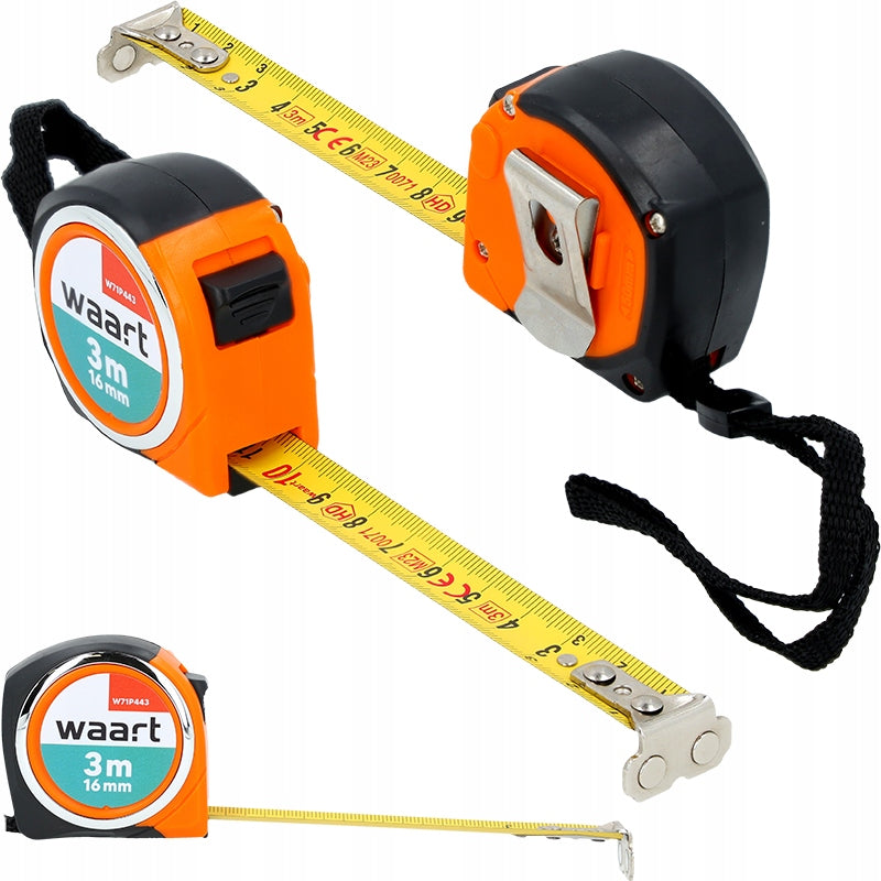 Retractable steel measure 3m 16mm compact pocket meter WAART