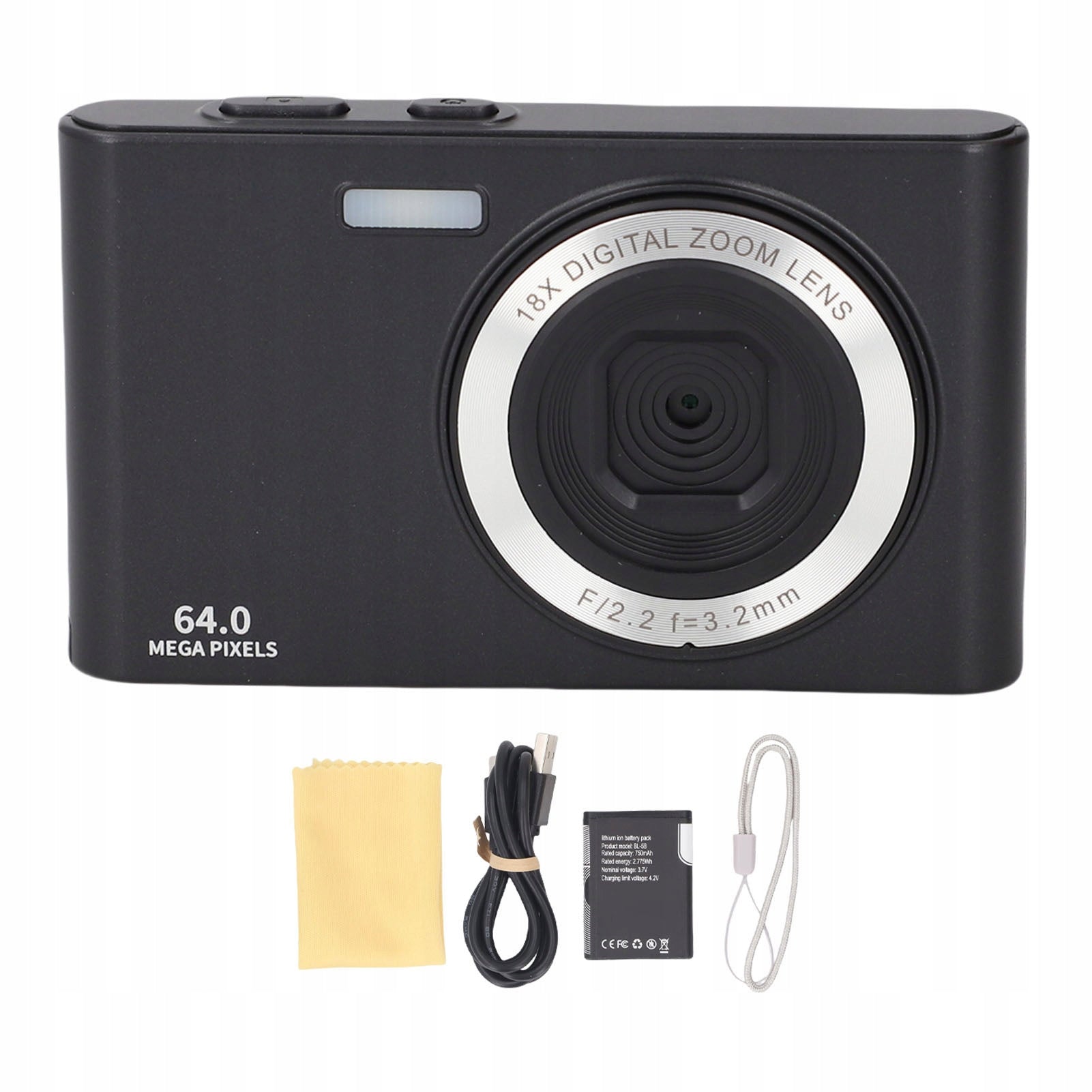 Retro 4K Video Camera 64MP Photo 18x Digital Zoom Student Camera for VN Model 7433OUIF