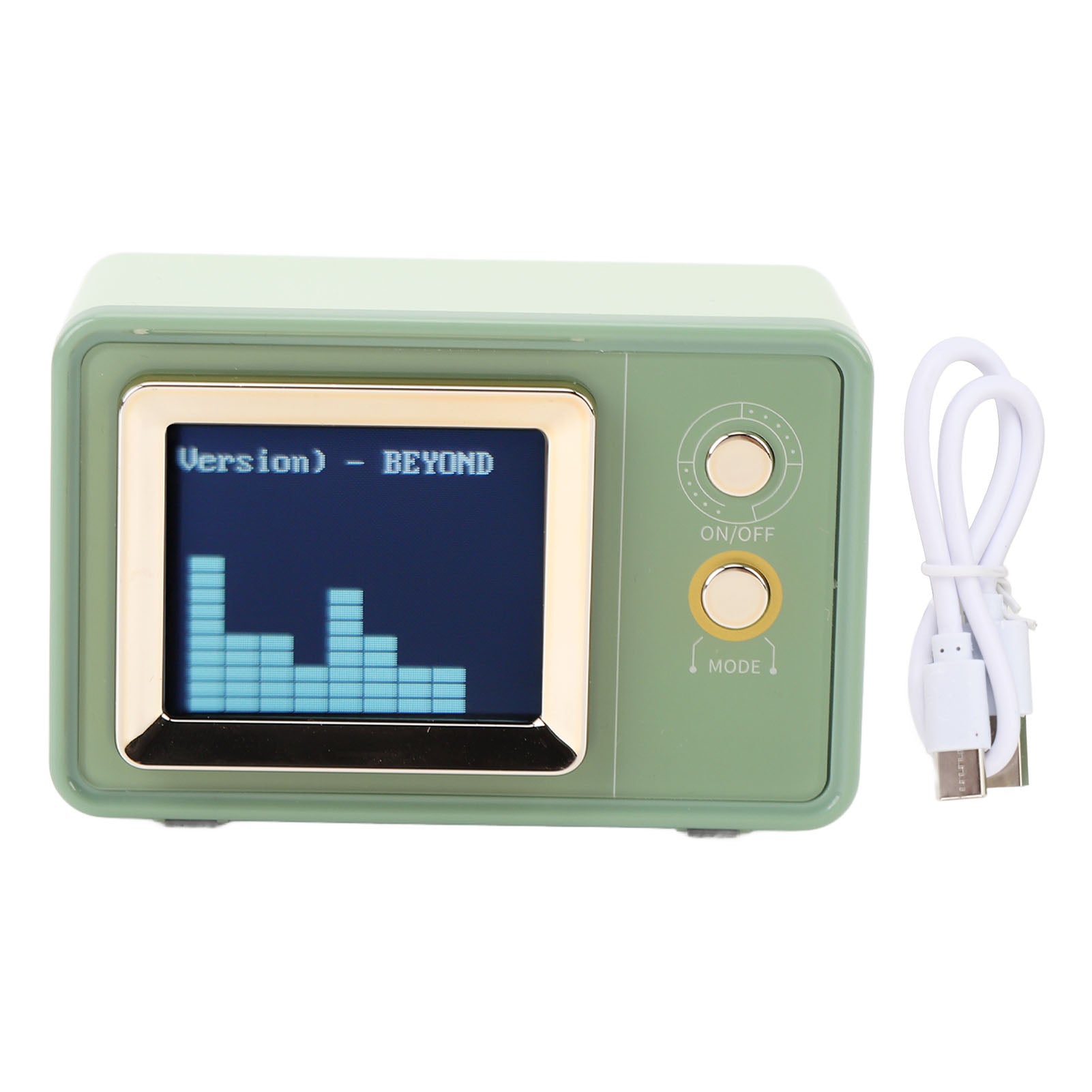 Retro BT Speaker, Green Projection Screen with Text Dynamic Scenes with These