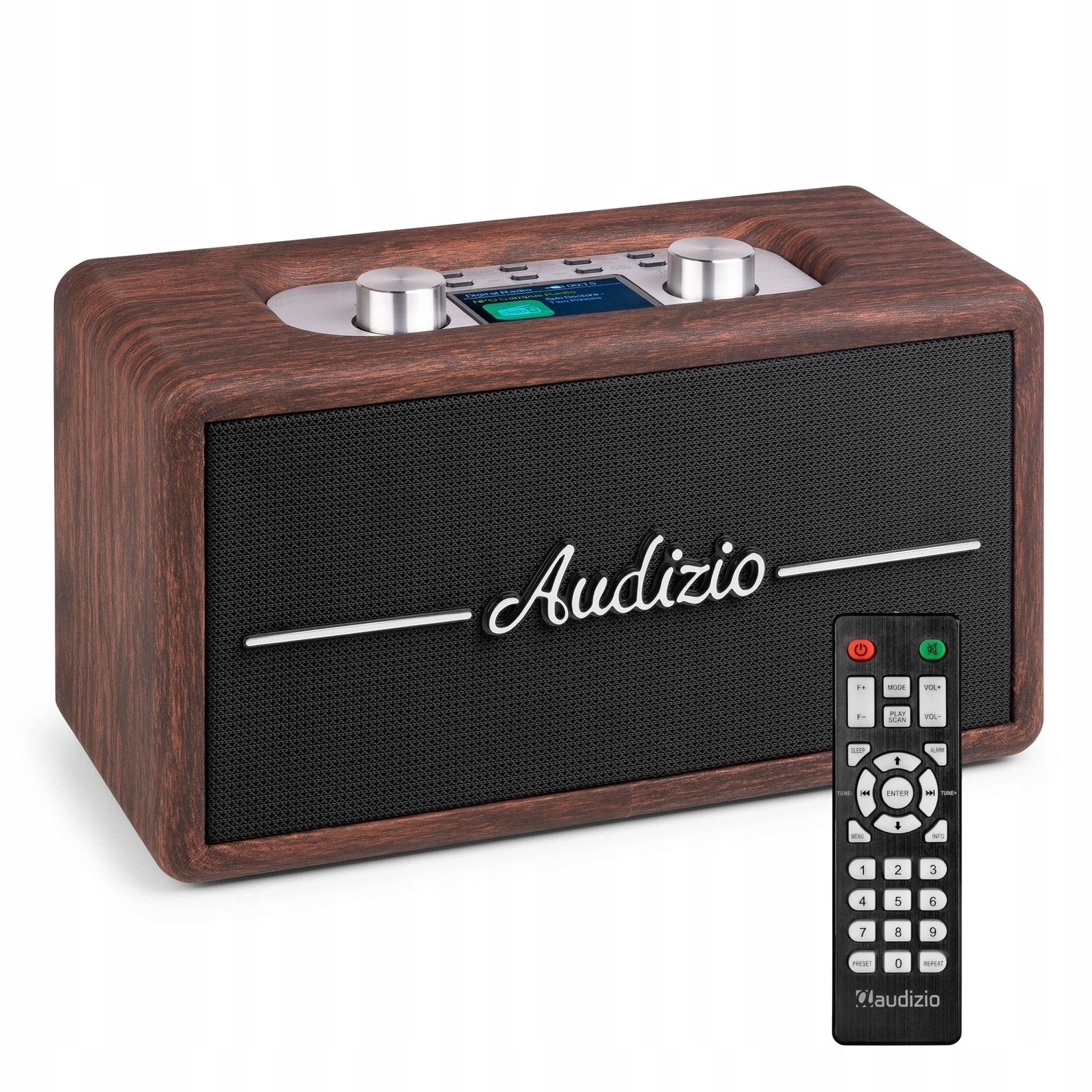 Retro DAB FM bluetooth radio Tune60 Audizio dark brown for living room kitchen